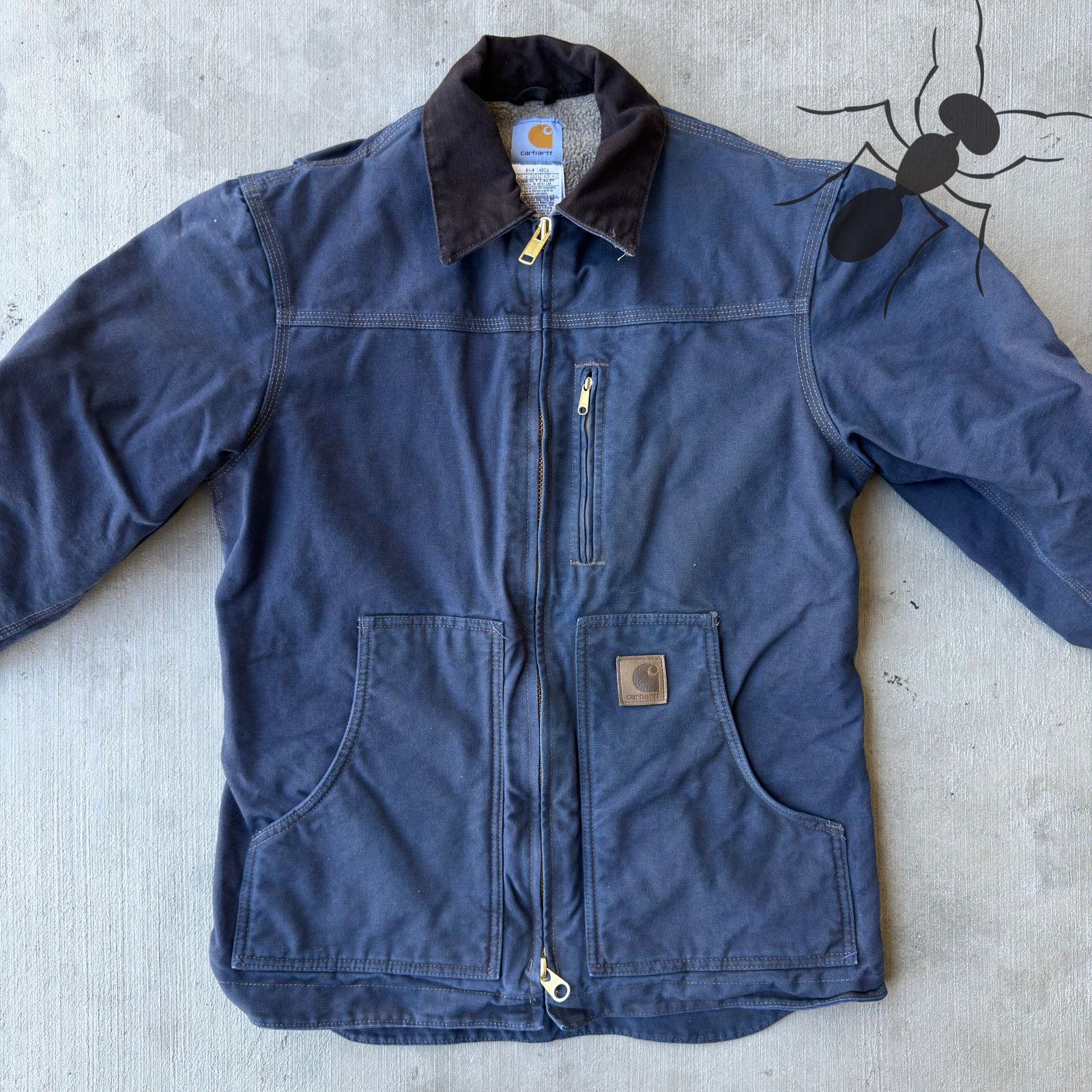 Carhartt × Vintage Vintage Y2K Carhartt C61 DYED blue chore coat work jacket Size US S / EU 44-46 / 1 - 3 Thumbnail