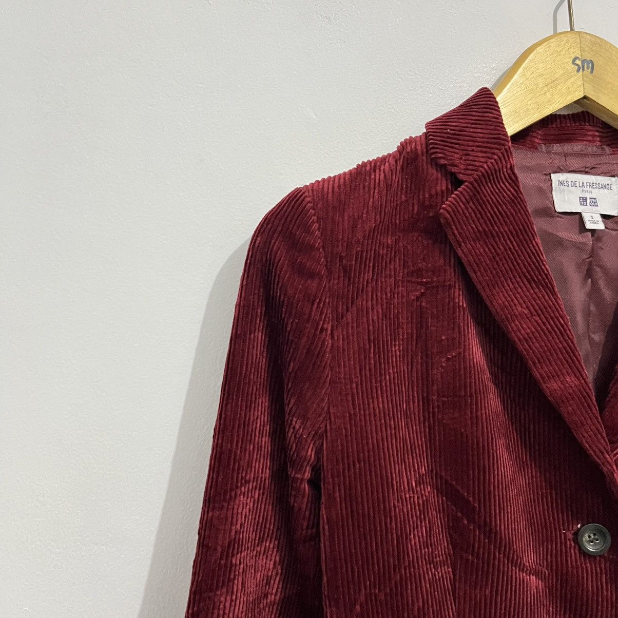 Japanese Brand × Uniqlo Uniqlo x Ines de la Fressange Corduroy Blazer - Burgundy Size S / US 4 / IT 40 - 5 Thumbnail