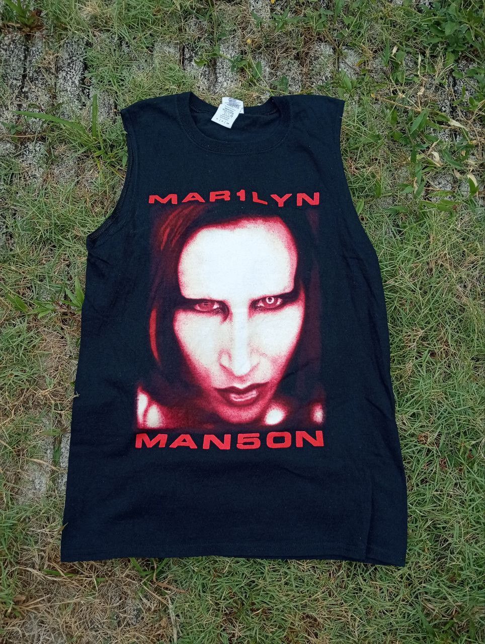 image of Band Tees x Rock Band Stealvintage Marilyn Manson Sleeveless in Black, Men's (Size Small)