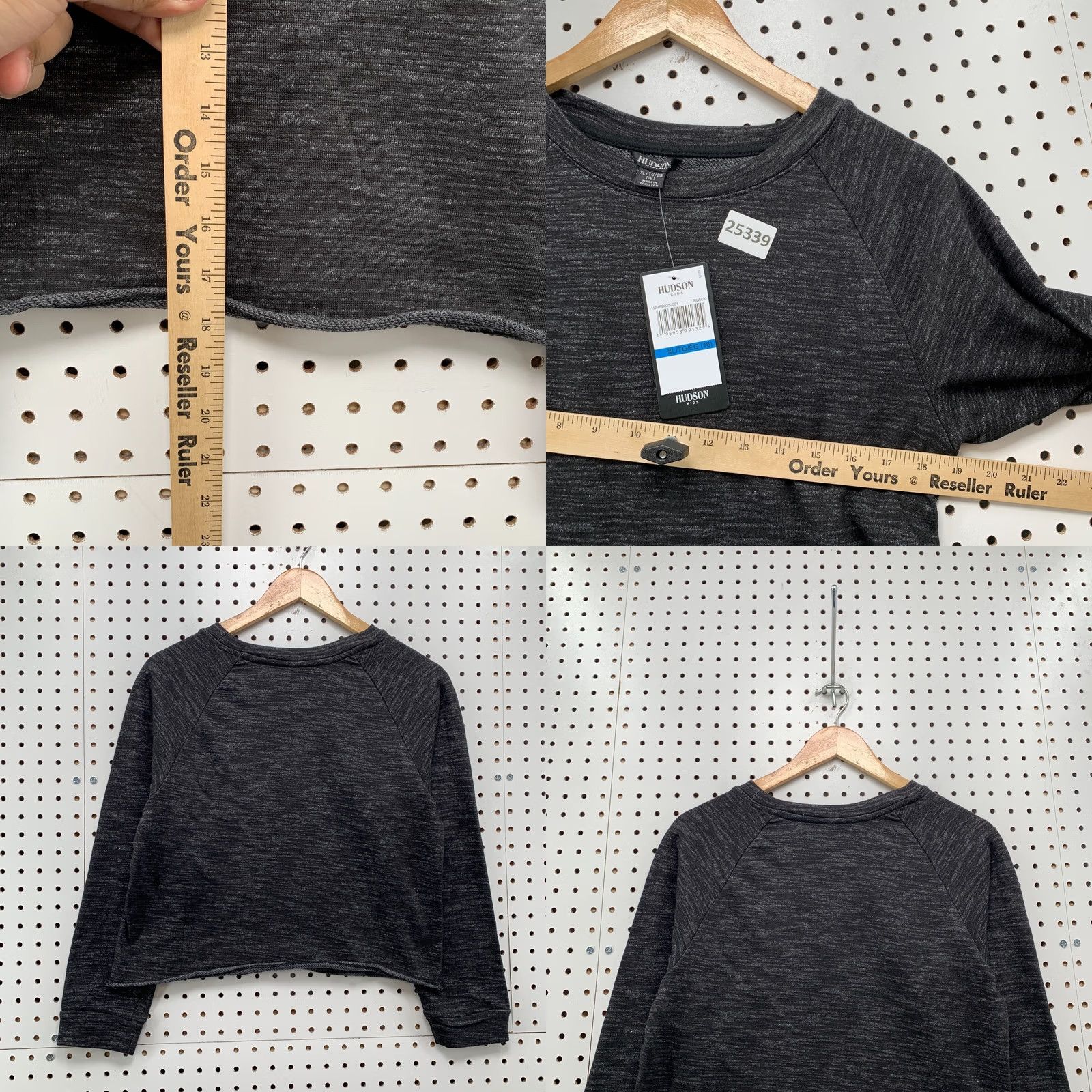 Hudson HUDSON Cropped Sweatshirt Black Womens XL Long Sleeve Crewneck Pullover Sweatshirt Size XL / US 12-14 / IT 48-50 - 9 Thumbnail