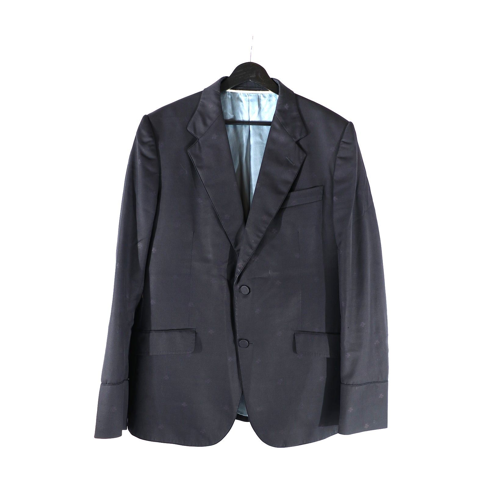 image of Gucci - Black Suit Jacket With Bee Pattern (T54), Men's (Size 2XL)