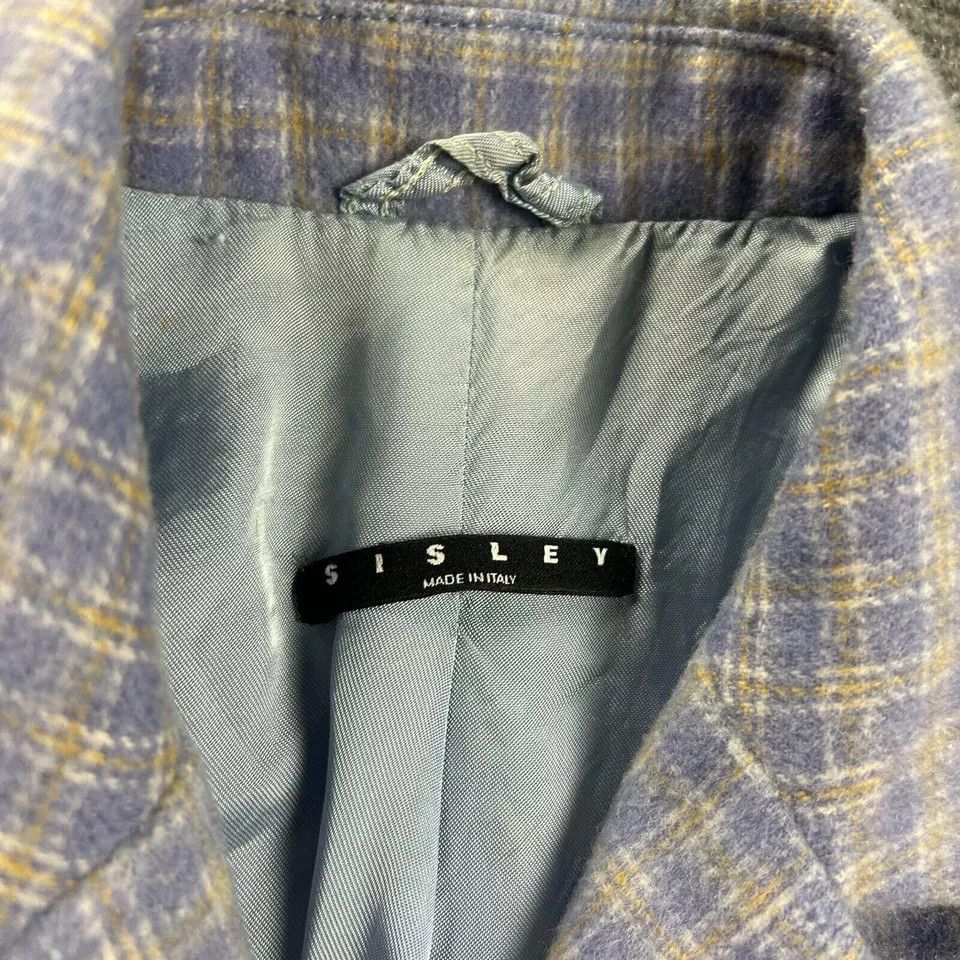 Sisley Sisley Blazer Womens 42 Purple Plaid Jacket Wool Adults Size M / US 6-8 / IT 42-44 - 2 Thumbnail