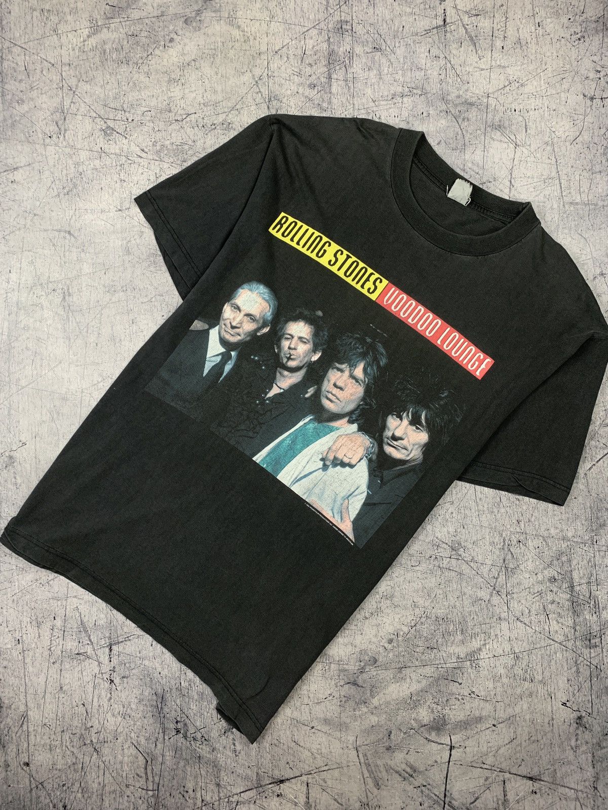 image of Rock Band x The Rolling Stones Vintage 1995 Rolling Stones Voodoo Lounge Tee Band Rock Tour in Blac