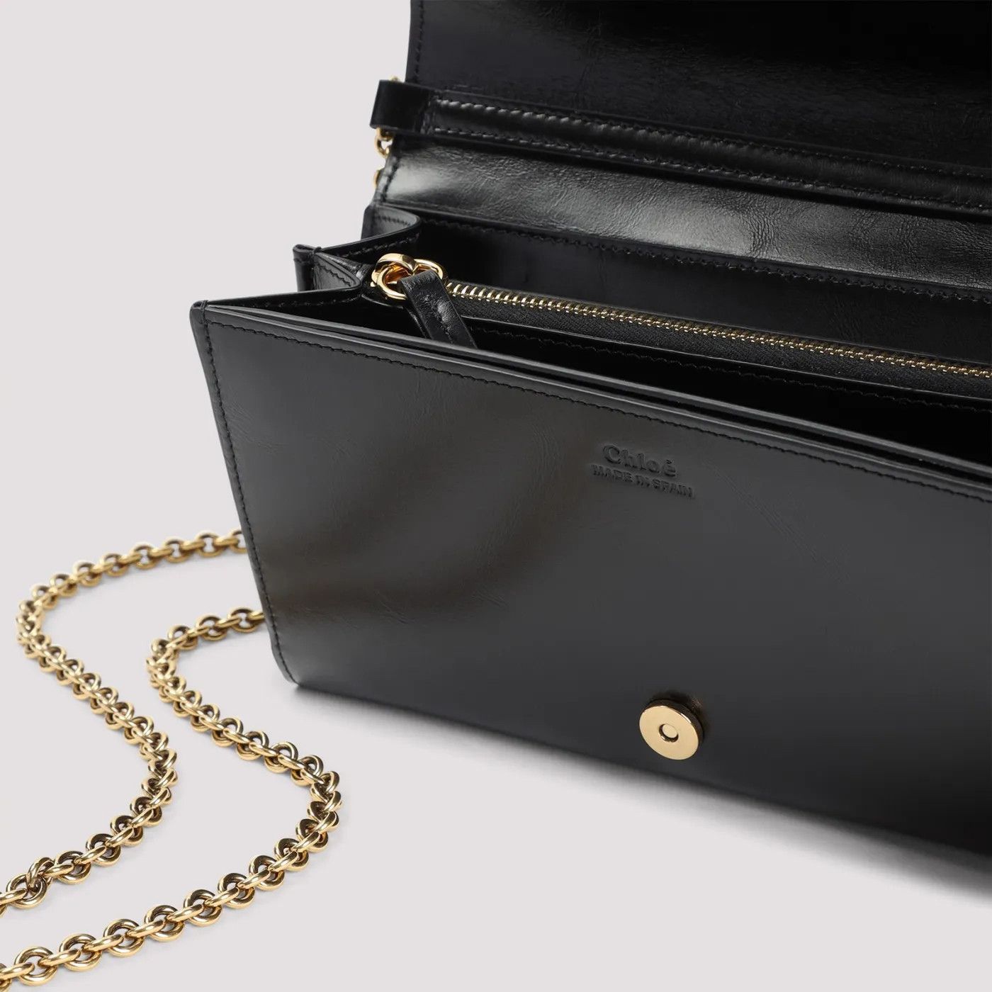 Chloe Chloe Black Leather Chain Wallet New & Authentic Size ONE SIZE - 3 Thumbnail
