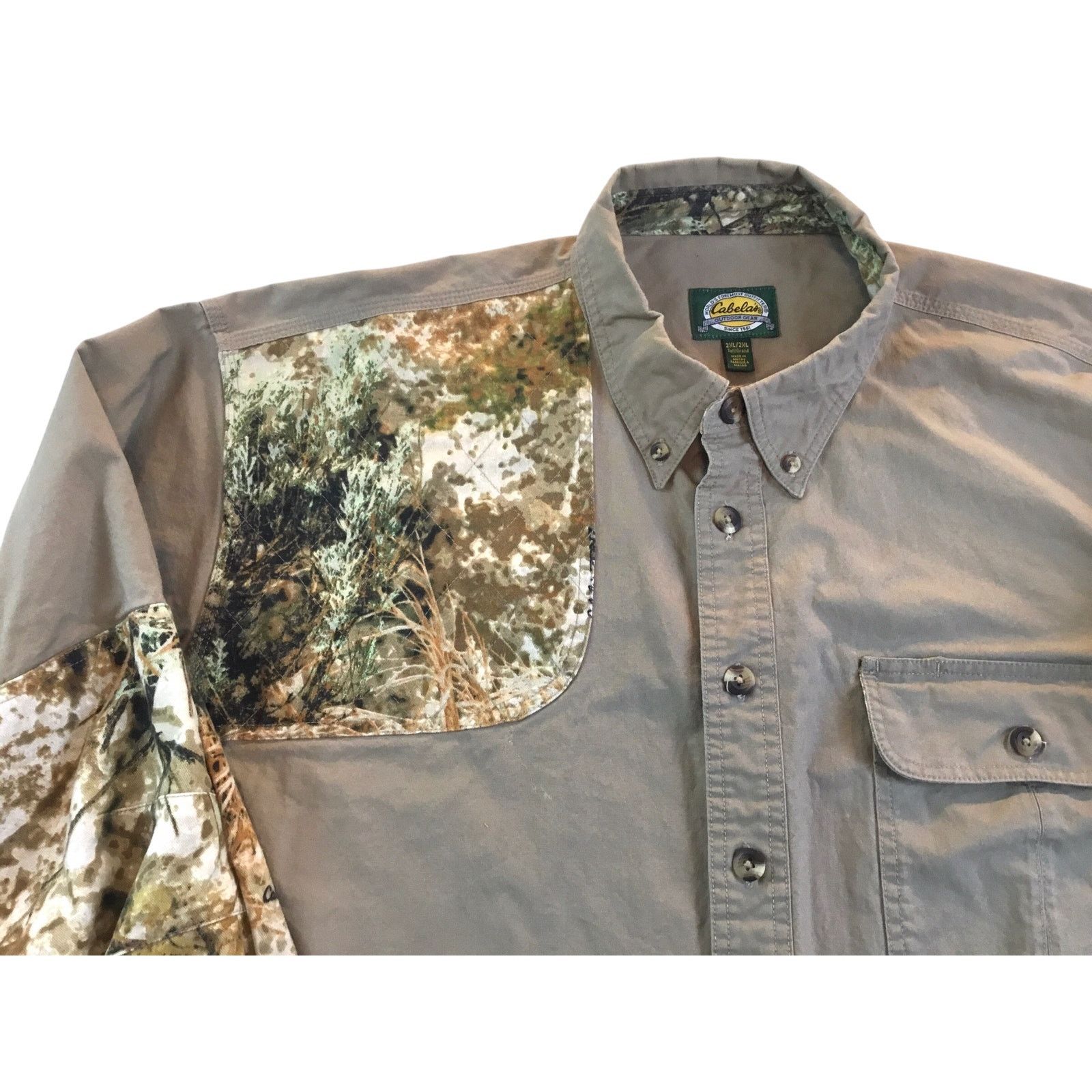 Cabelas Cabela's Seclusion Shooting/Hunting Shirt Tan Camo Size 2XL Size US XXL / EU 58 / 5 - 3 Thumbnail