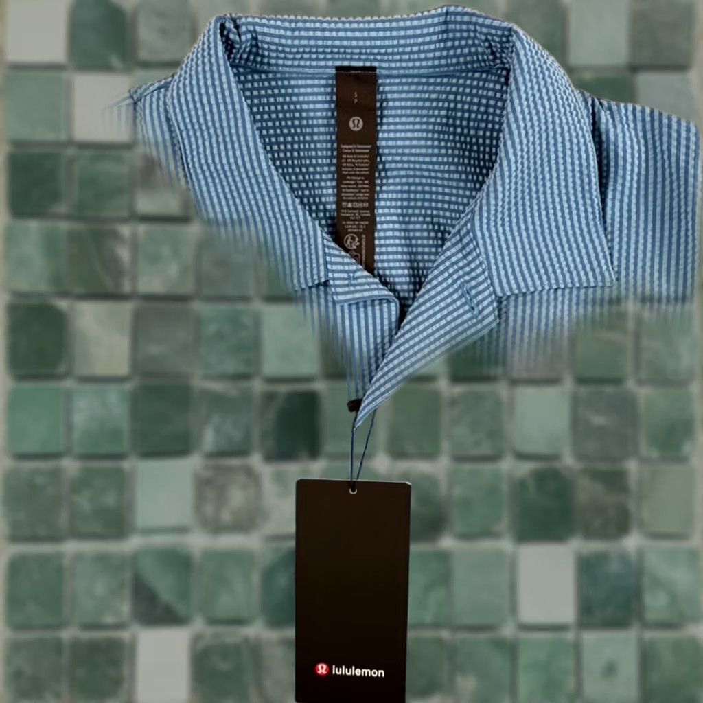 Lululemon LuluLemon Textured Camp Collar Shirt Blue Men S UV Protection NWT Casual Button-Up Short Sleeve Shirt Size US S / EU 44-46 / 1 - 1 Thumbnail