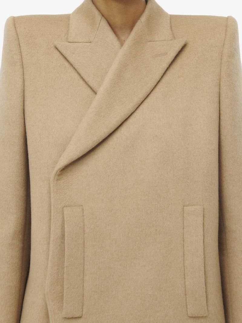 Alexander McQueen o1srvl11e0226 Tailored Coat In Beige Size L / US 10 / IT 46 - 5 Thumbnail