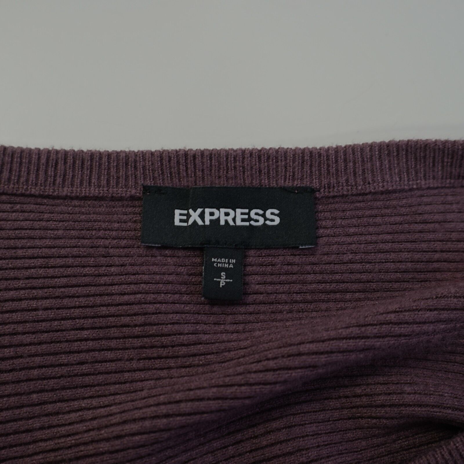 Express Express Small Purple Ribbed Scoop Neck Sweater Rayon Polyest Size S / US 4 / IT 40 - 6 Thumbnail