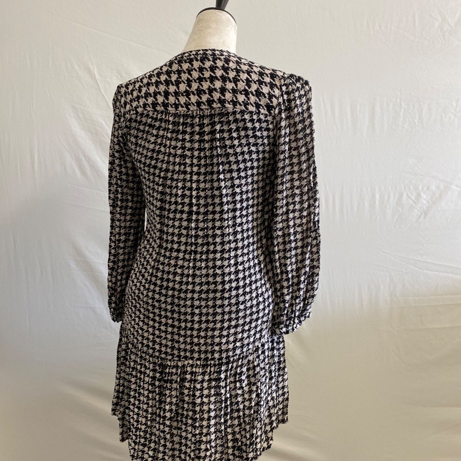 Anthropologie Anthropologie Maeve Sterling Houndstooth Dress - XXSP Size XXS / US 00 / IT 34 - 4 Thumbnail