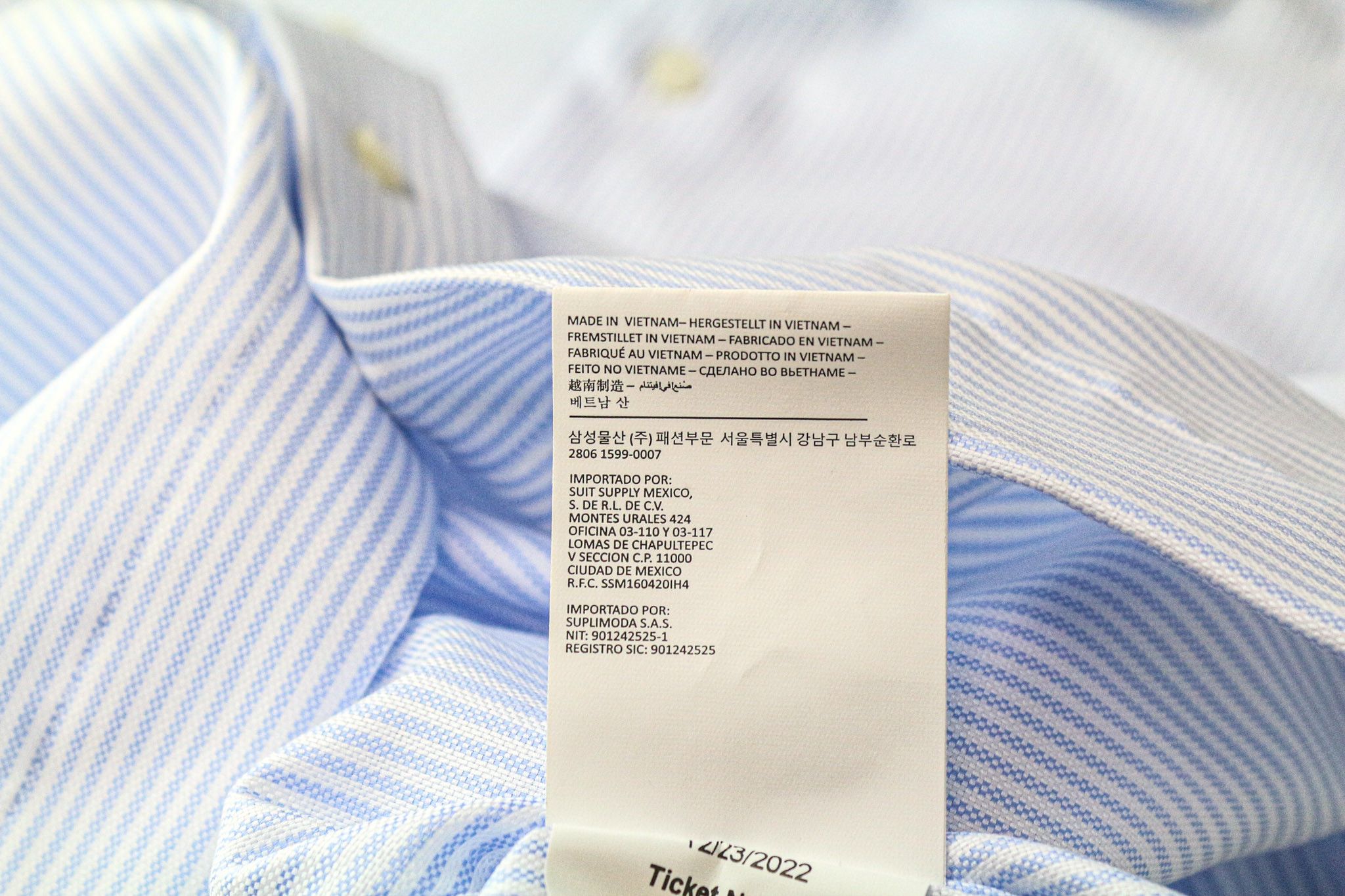 Suitsupply TRAVELLER 39 Extra Slim Blue Cotton Striped Shirt 77022 Size 38R - 6 Thumbnail