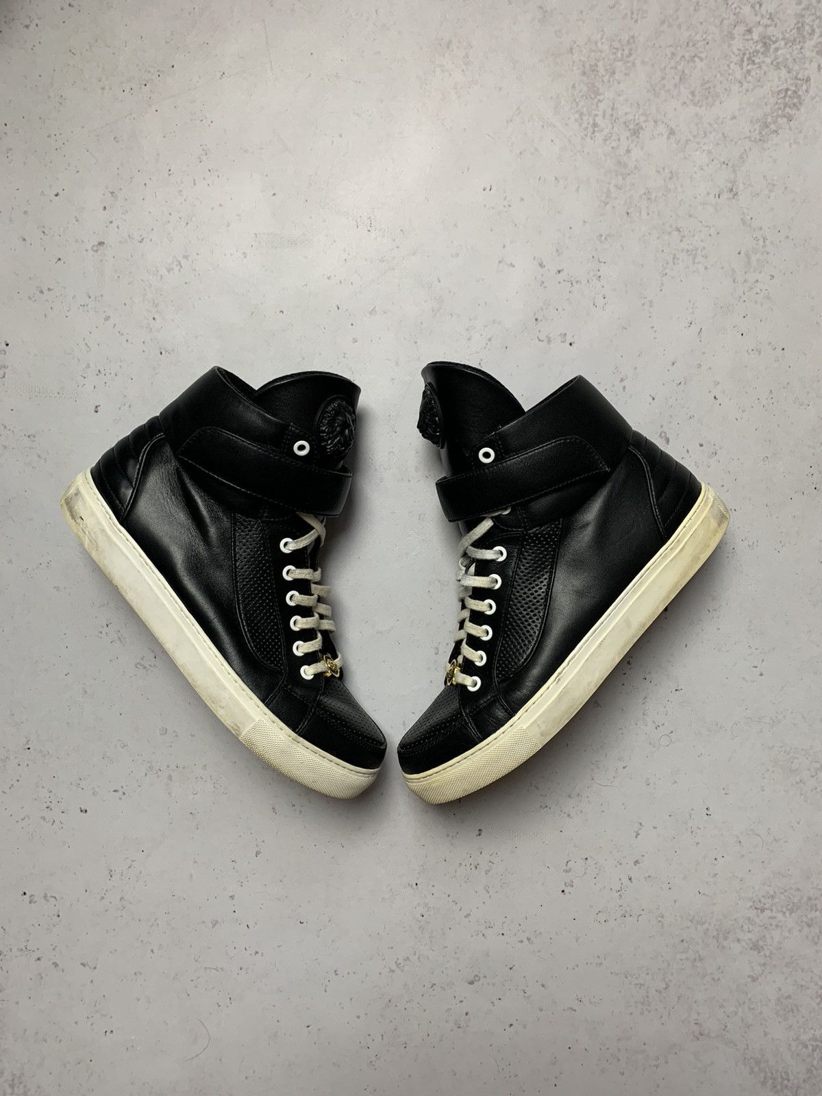 Designer × Versus Versace × Vintage Versus Versace Lion Head Opium Leather Hi-tops Sneakers Size US 8 / EU 41 - 3 Thumbnail