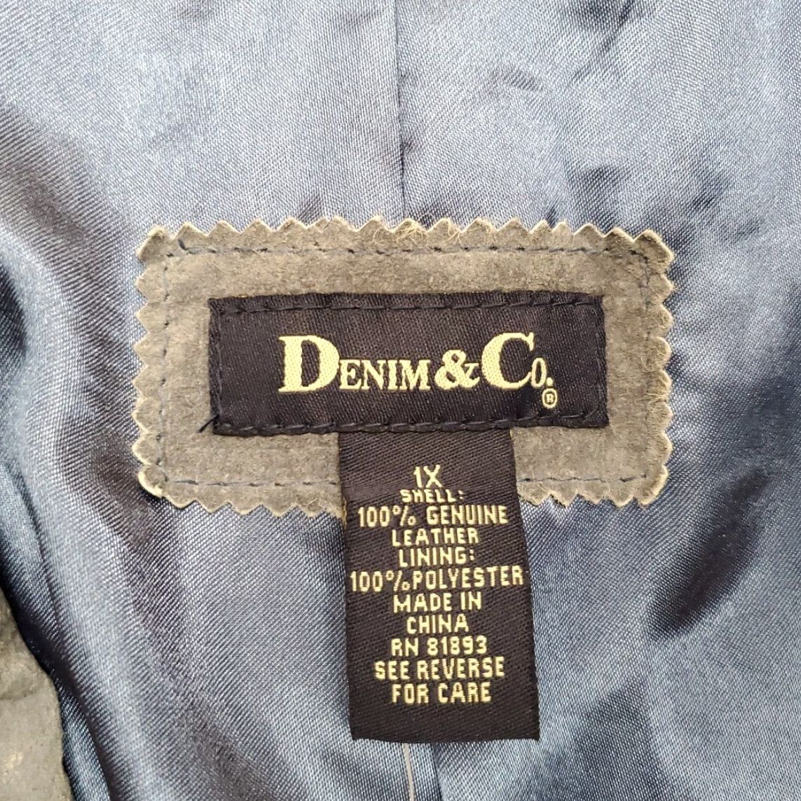 CO VINTAGE Denim Co Blazer Womens 1X Blue Suede Leather Jacket READ Denim Co Blazer Womens 1X Blue Suede Leather Jacket READ Size XL / US 12-14 / IT 48-50 - 6 Thumbnail