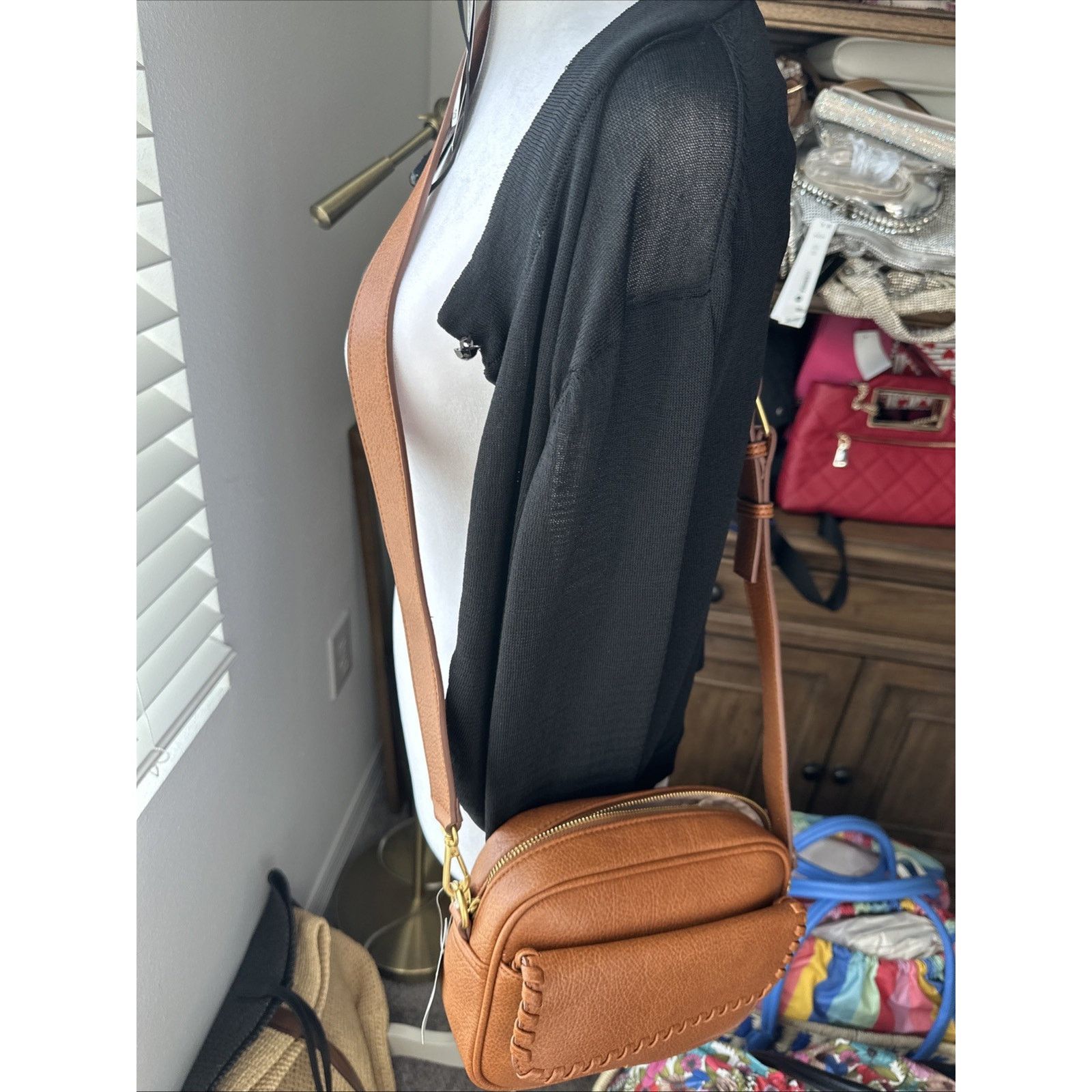 Other Style & Co Whip-stitch Crossbody Bag Brown Faux Leather $69 Size ONE SIZE - 3 Thumbnail