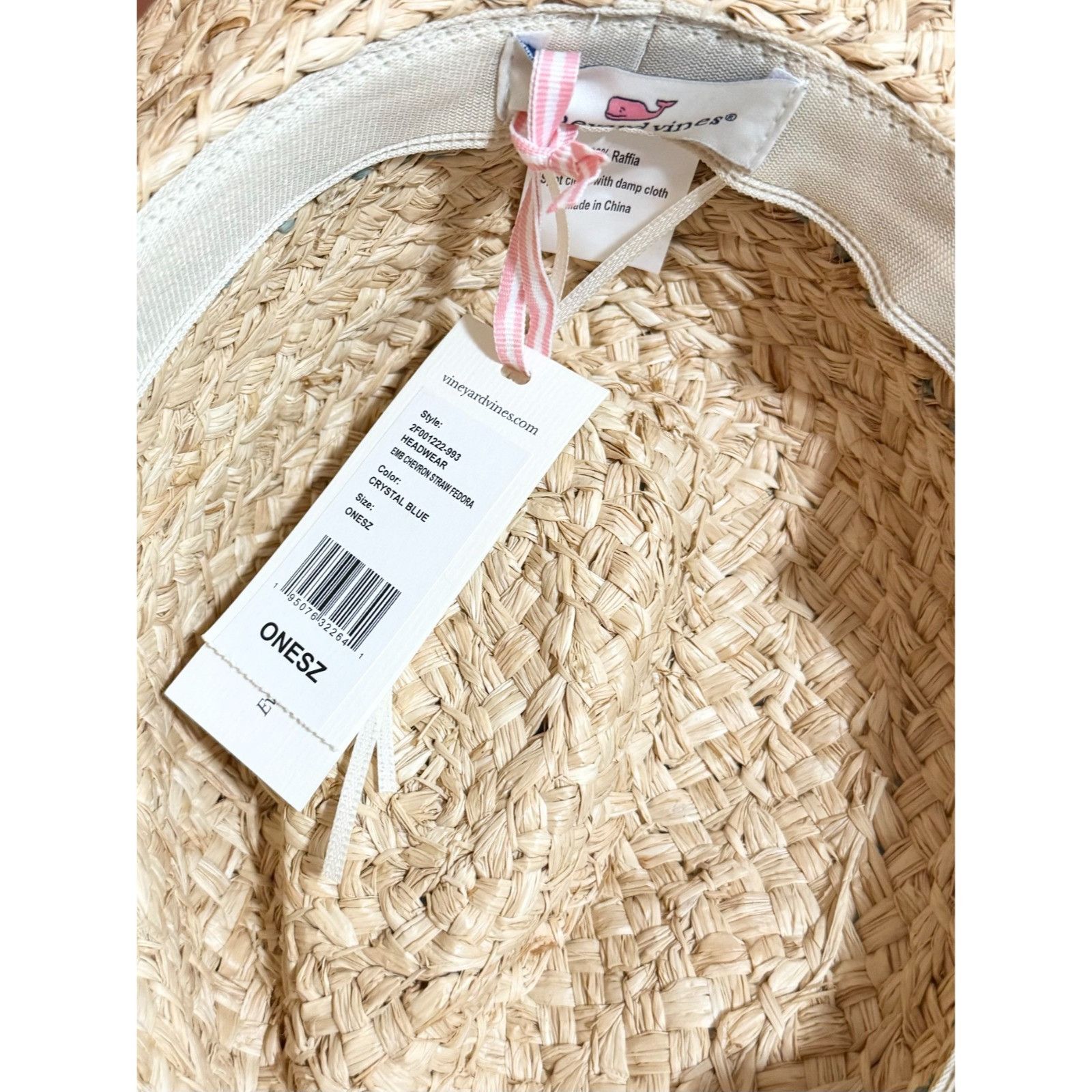 Vineyard Vines NWT New Vineyard Vines Women’s Raffia straw fedora hat Size ONE SIZE - 7 Thumbnail
