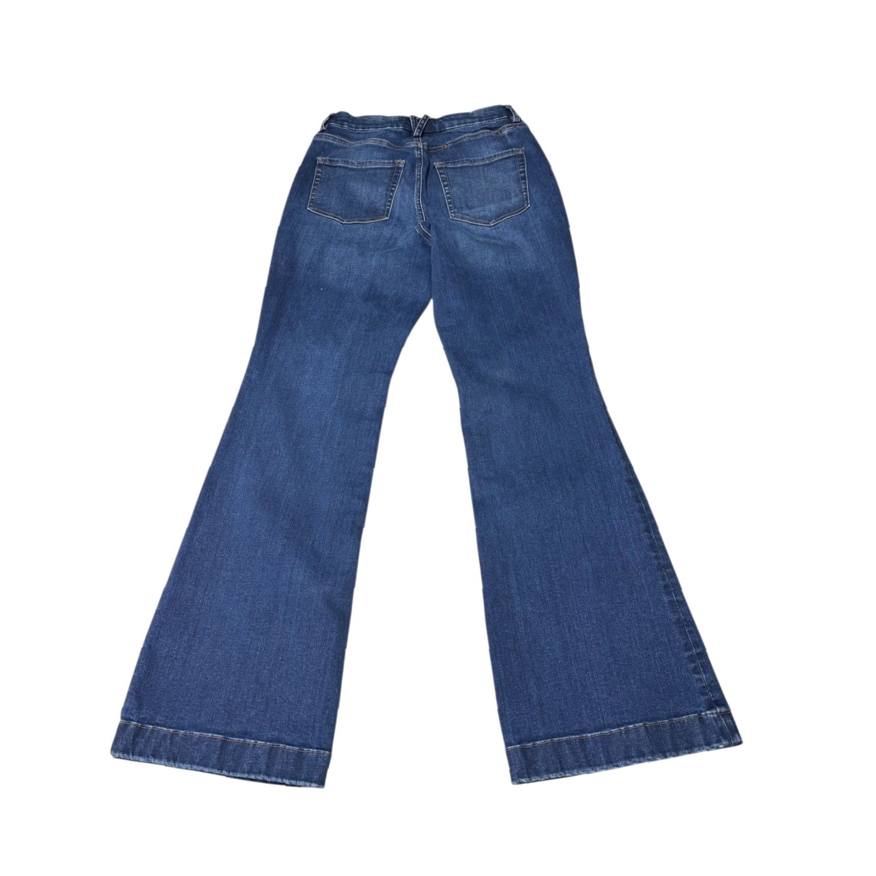 Duluth Trading Company Duluth Trading Co Womens Jeans Flared 5-Pocket Dark Wash Denim Cotton Blend Zip Button Stretch Inseam 33in W28 L32 Size 28" / US 6 / IT 42 - 6 Thumbnail