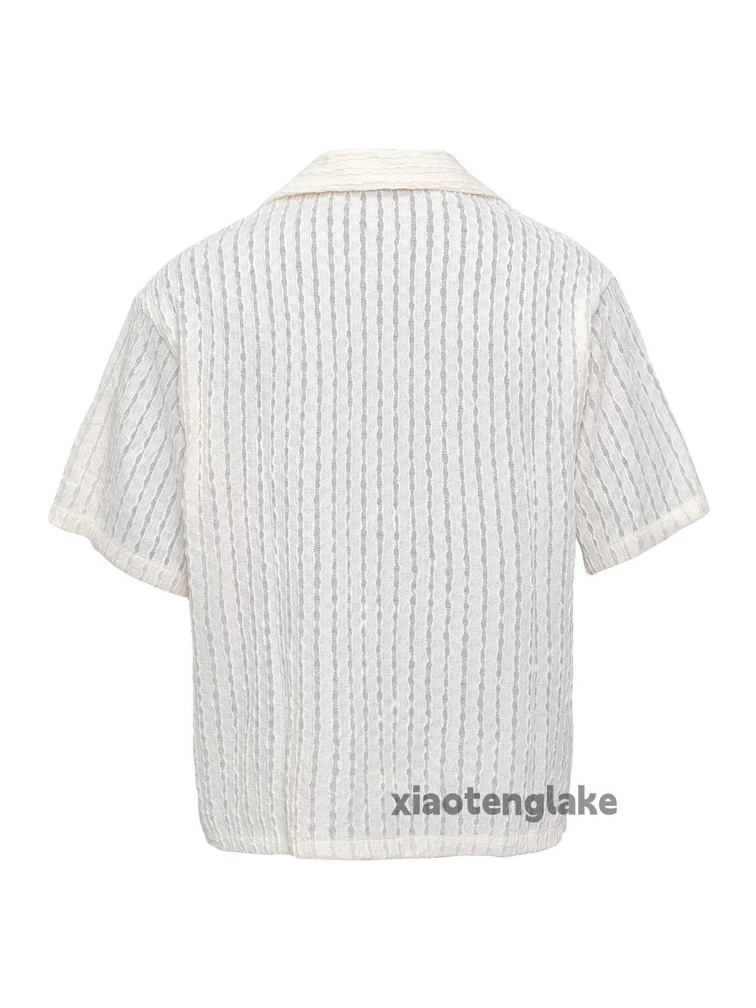Designer × Vintage Utility outdoor workwear party beach striped hollow shirt Size US L / EU 52-54 / 3 - 3 Thumbnail