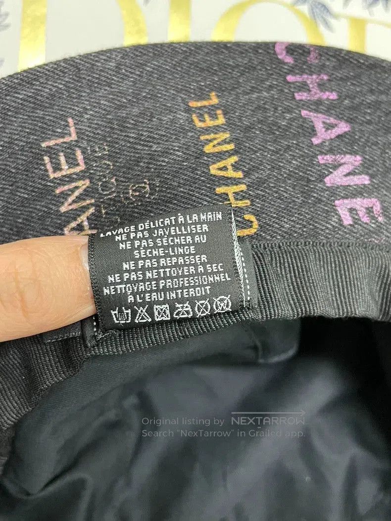 Chanel Chanel Logo Graffiti Denim Bucket Hat. Size ONE SIZE - 6 Thumbnail