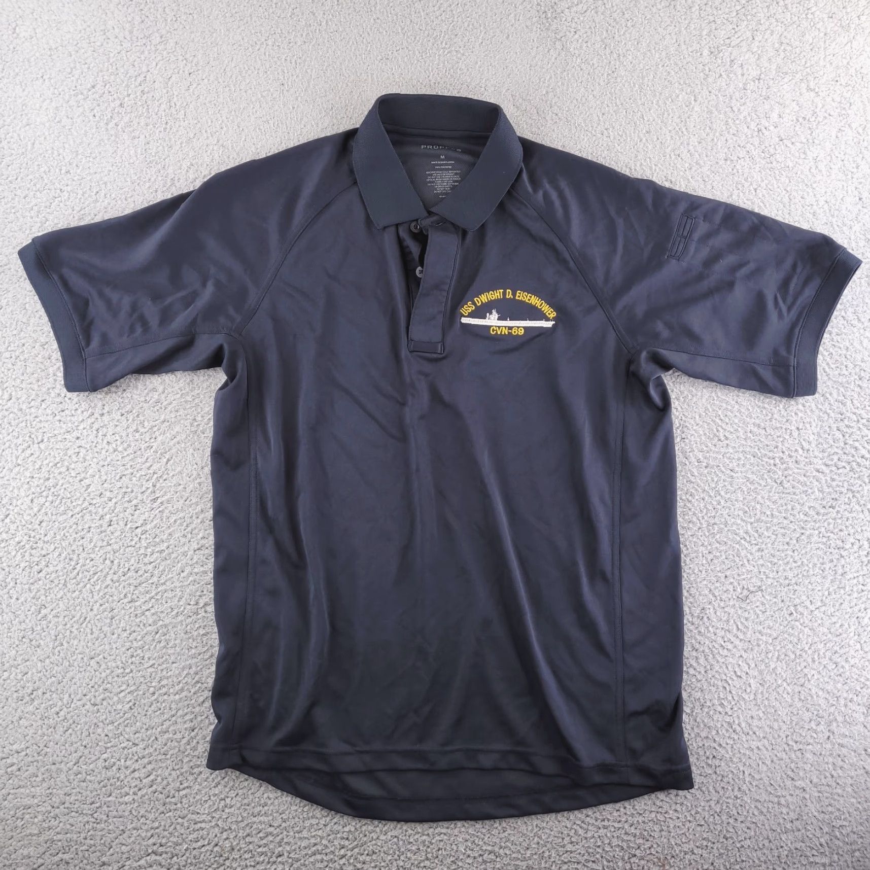 Propper Propper Shirt Mens Medium Black Polo USS Dwight Eisenhower Tactical Performance Size US M / EU 48-50 / 2 - 2 Thumbnail
