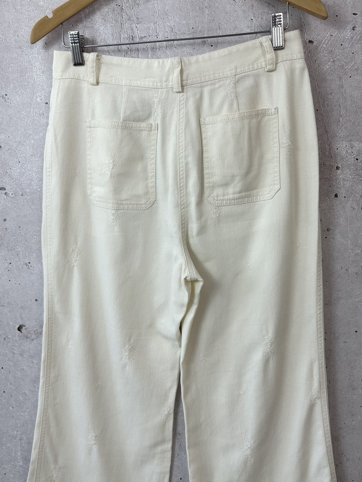Sandro Sandro Ivory Distressed Cotton Pants Size 30" / US 8 / IT 44 - 9 Thumbnail