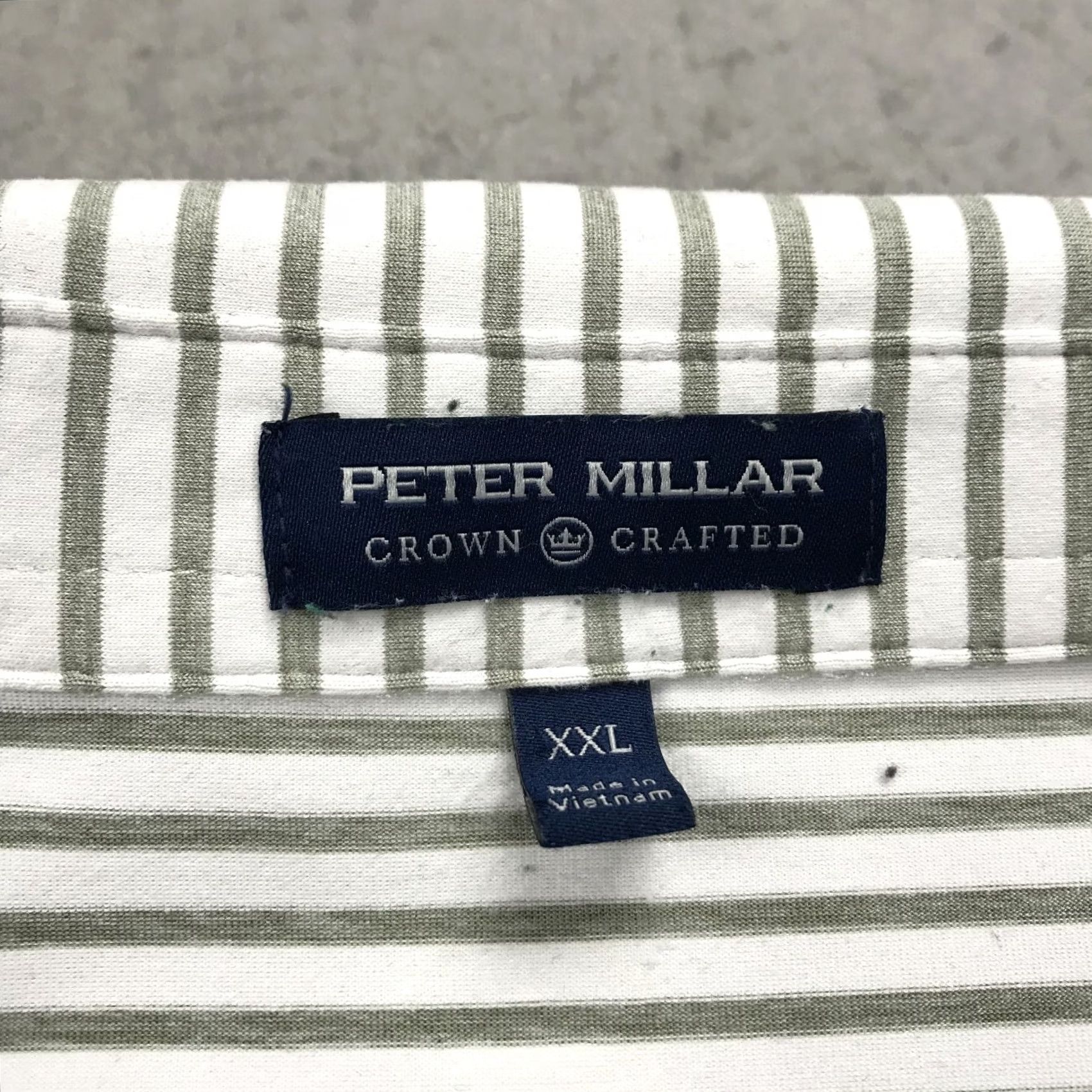 Peter Millar Peter Millar Polo Shirt Mens 2XL White Logo Crown Crafted Golf Skokie Striped Short Sleeve Collared Pullover Button Embroidered Summer Comfort Size US XXL / EU 58 / 5 - 4 Thumbnail