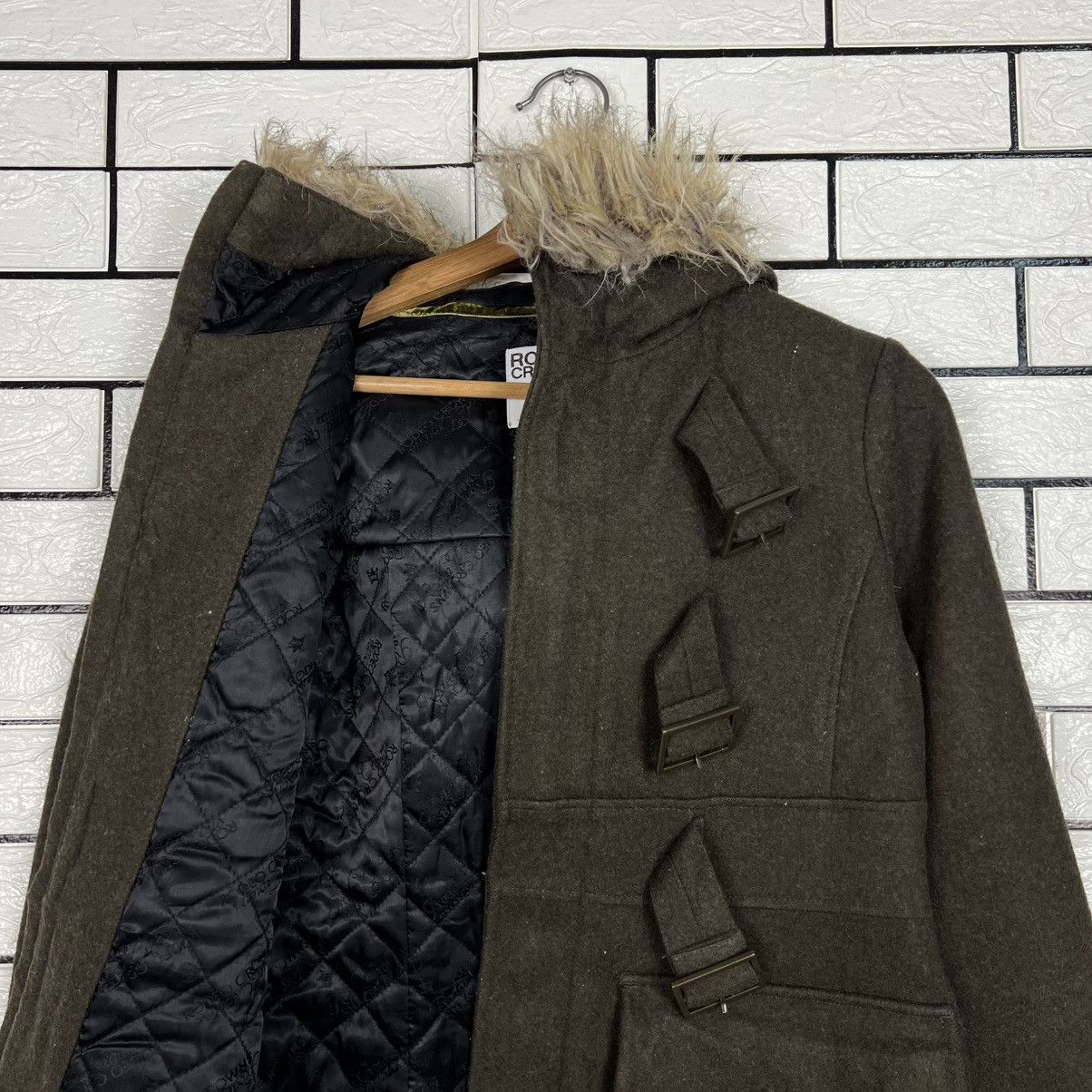 Japanese Brand RODEO CROWNS Faux Fur Hooded Coat Jacket #4088-C186 Size US M / EU 48-50 / 2 - 11 Thumbnail