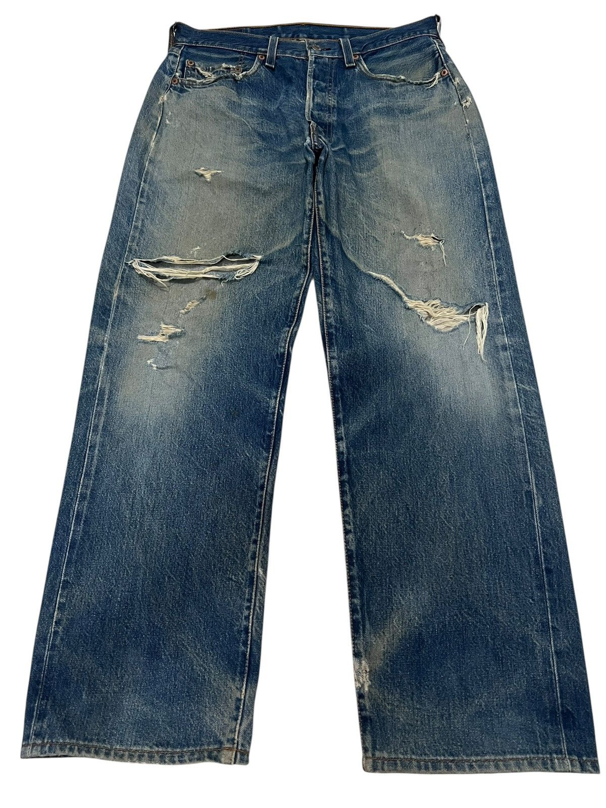 Levi's True Vintage Levis 501 Big E Selvedge Distressed Jean Size US 31 - 1 Thumbnail