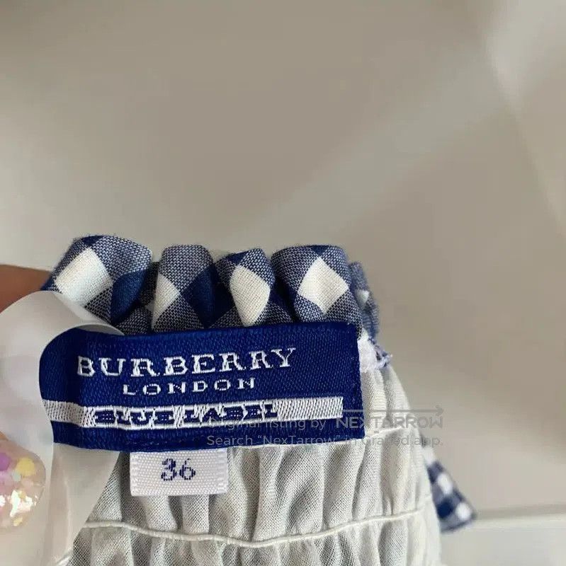 Burberry Burberry Blue Check Cotton Midi Dress. Size S / US 4 / IT 40 - 6 Thumbnail