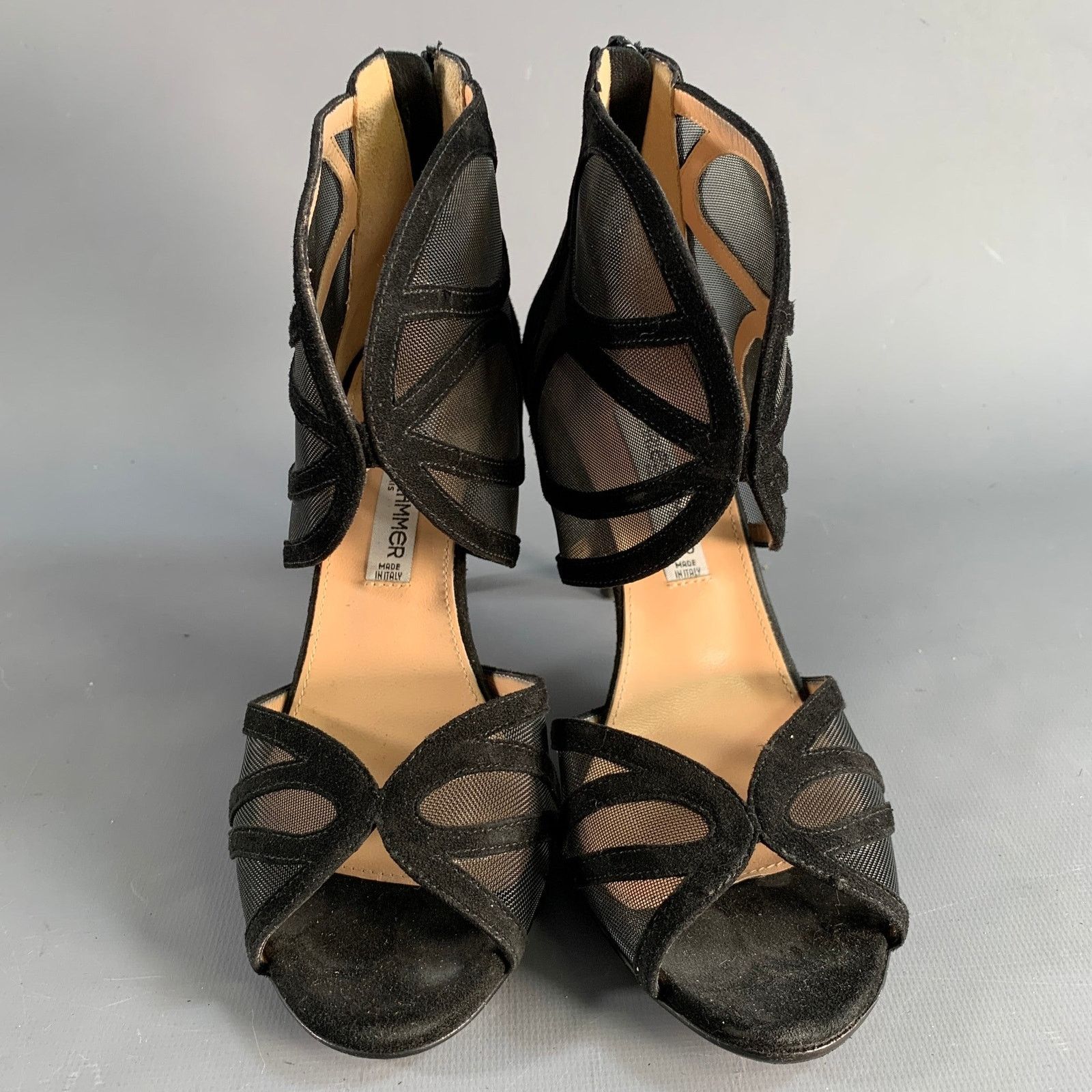 Other CHARLES KAMMER Size 6 Black Mesh Suede Peep Toe Boots Size US 6 / IT 36 - 4 Thumbnail