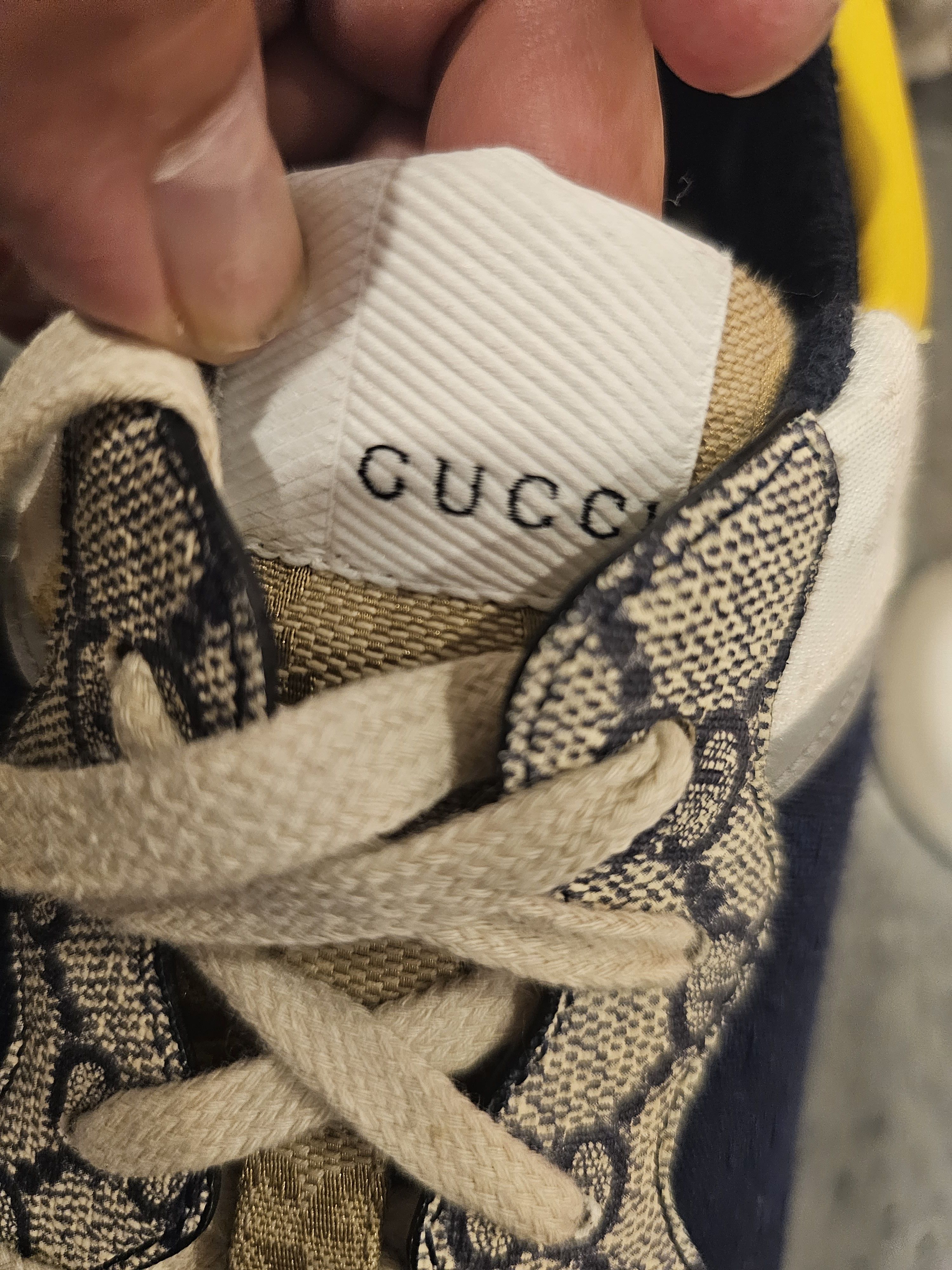 Gucci Men's GG Rhyton sneaker Beige Ebony GG canvas Sz 11 Size US 12 / EU 45 - 13 Thumbnail
