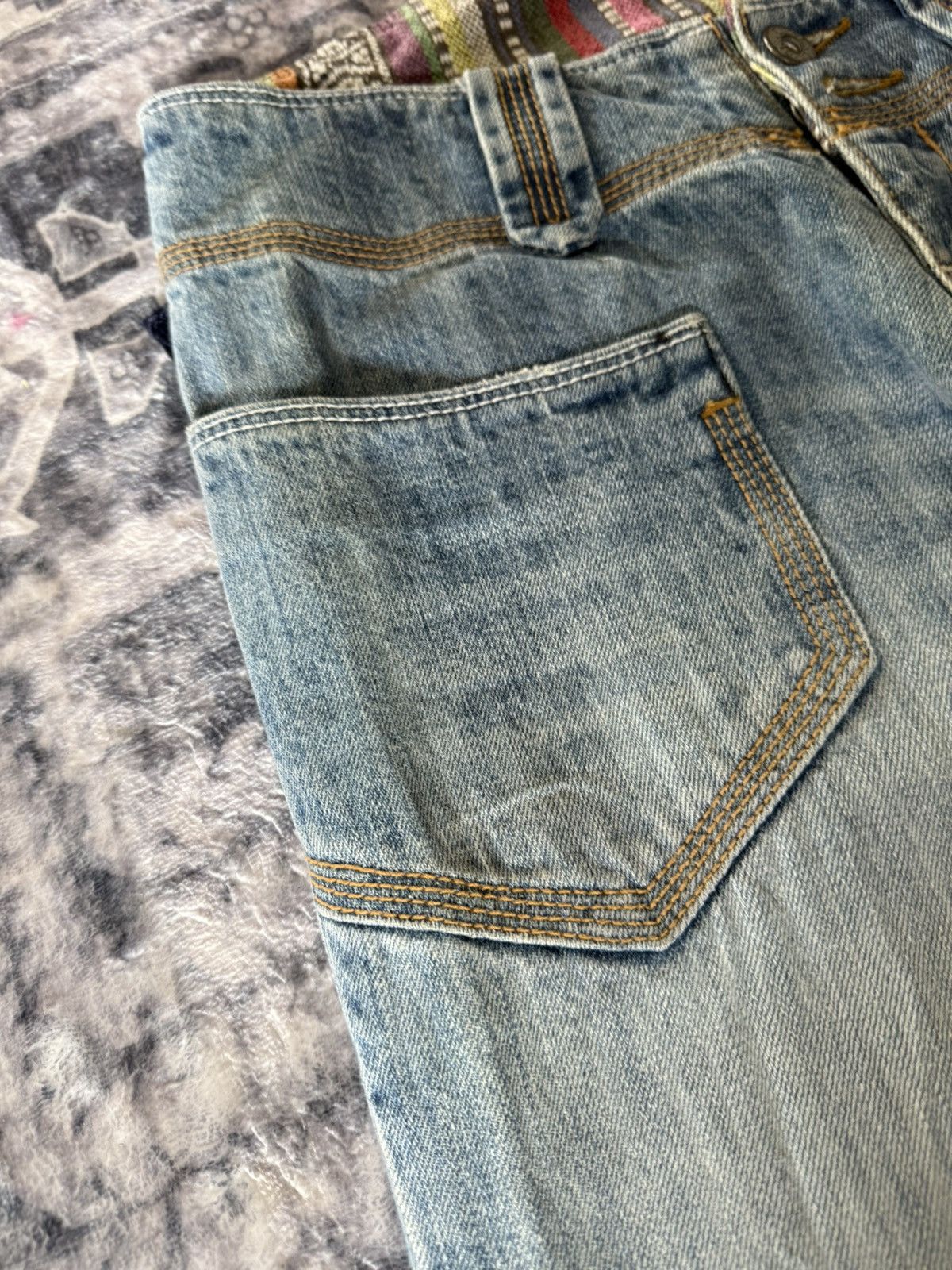 Japanese Brand Kooks & Phellica Flared Tribal Waist Skull Emblem Jeans Size US 28 / EU 44 - 12 Thumbnail