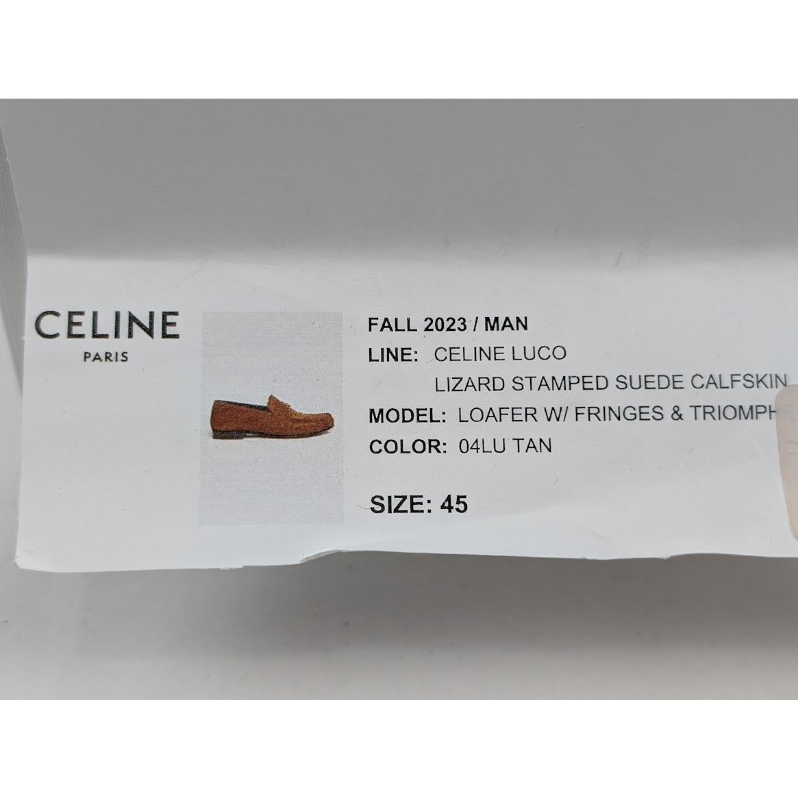 Celine o1rshd1 Lizard Stamped Suede Calfskin Loafers in Tan Size US 12 / EU 45 - 23 Thumbnail
