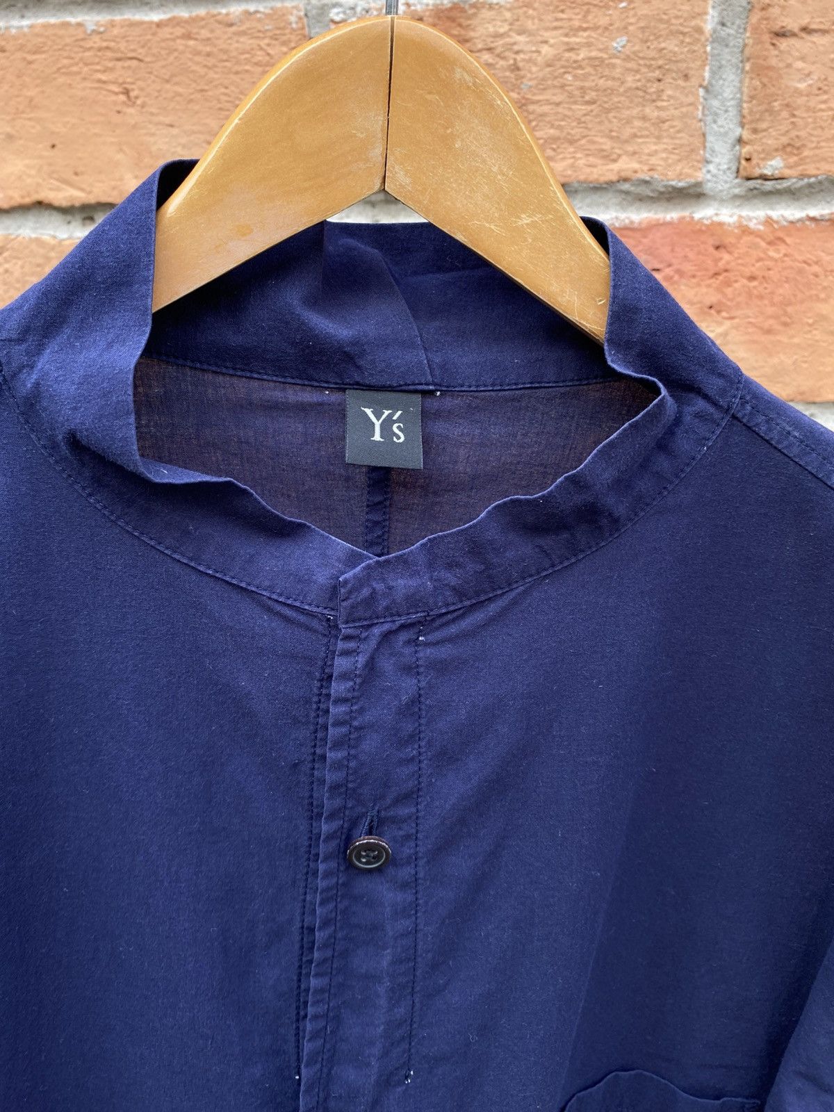 Y's Y's Yohji Yamamoto Blue Mandarin Collar Shirt Size US M / EU 48-50 / 2 - 3 Thumbnail