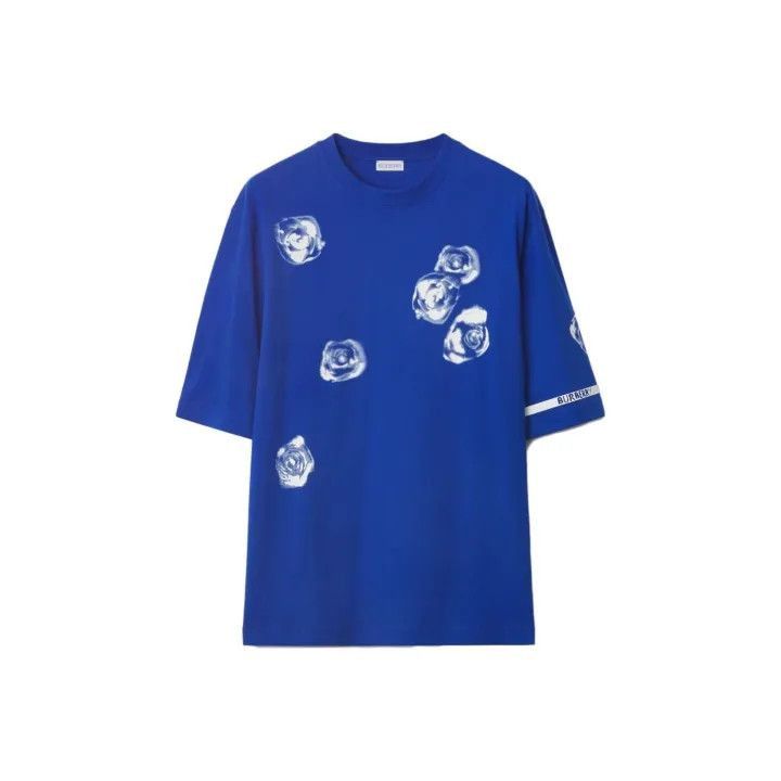 Burberry Burberry Burberry Floral Print Blue Short Sleeve T-Shirt-2 Size US L / EU 52-54 / 3 - 1 Thumbnail