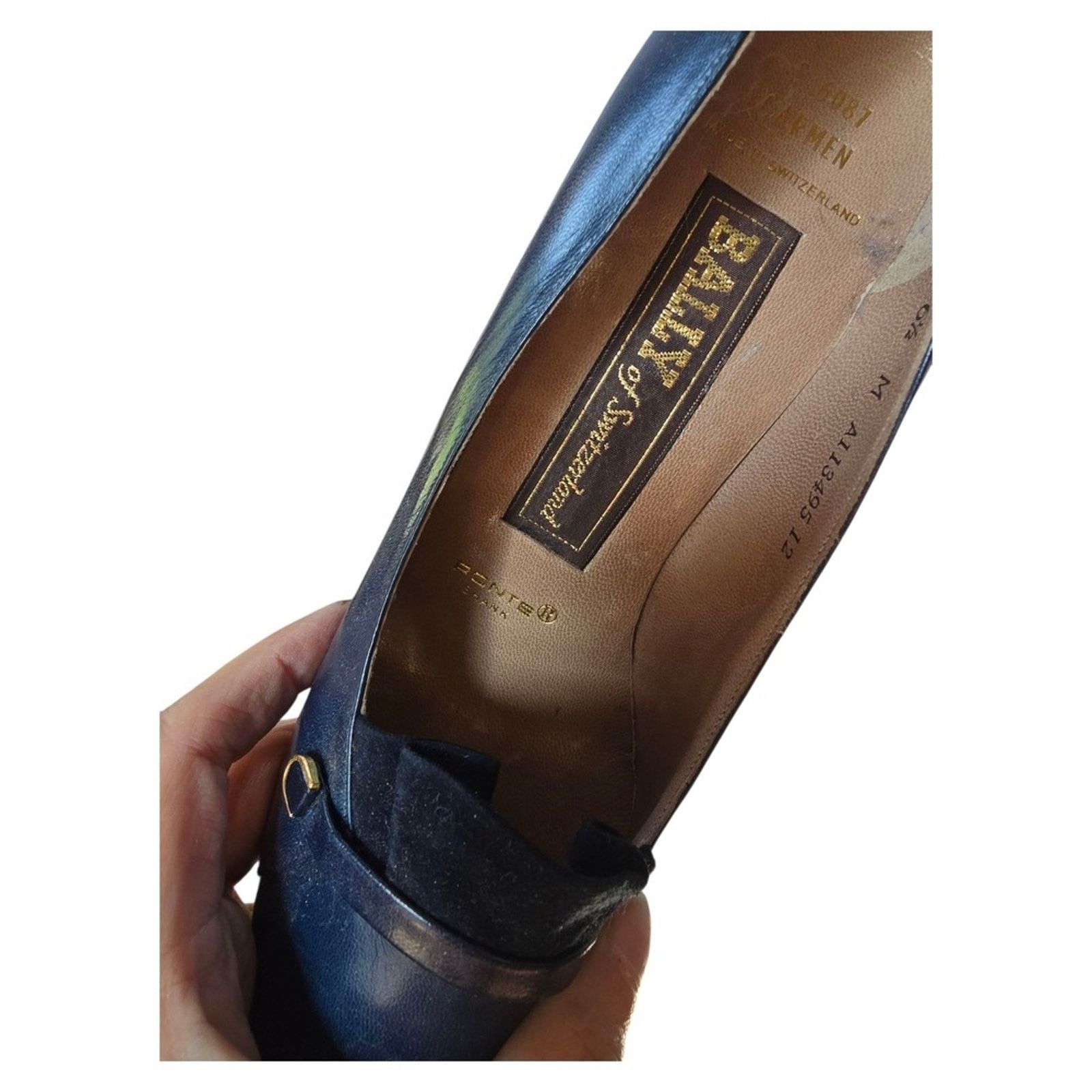 Bally Deadstock Bally Switzerland Navy Leather Pumps Classic 6.5 Size US 6.5 / IT 36.5 - 16 Thumbnail