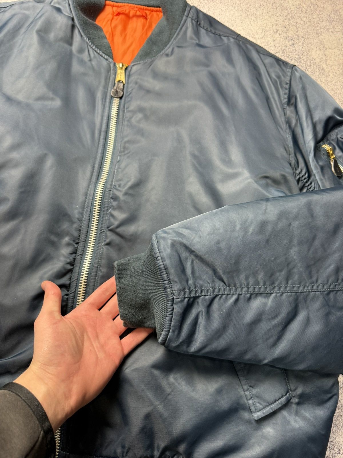 Alpha Industries Vintage Blue Reversible Bomber Jacket MA1 USA Y2K Size US XXL / EU 58 / 5 - 20 Thumbnail