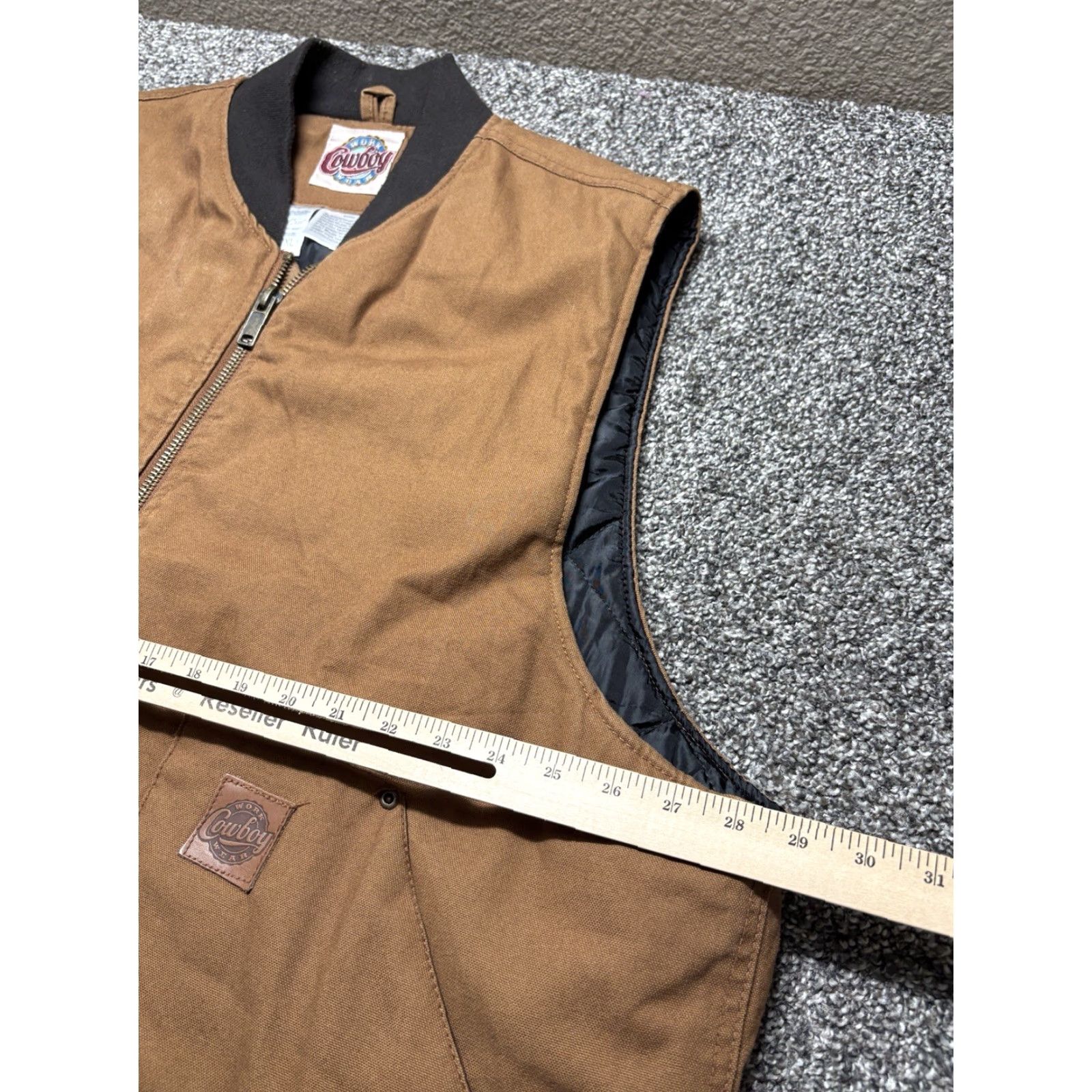 Vintage VINTAGE Cowboy Work Wear Vest Mens 2XL Canvas Brown Quilted Nylon Lined Full Zip USA Size US XXL / EU 58 / 5 - 7 Thumbnail