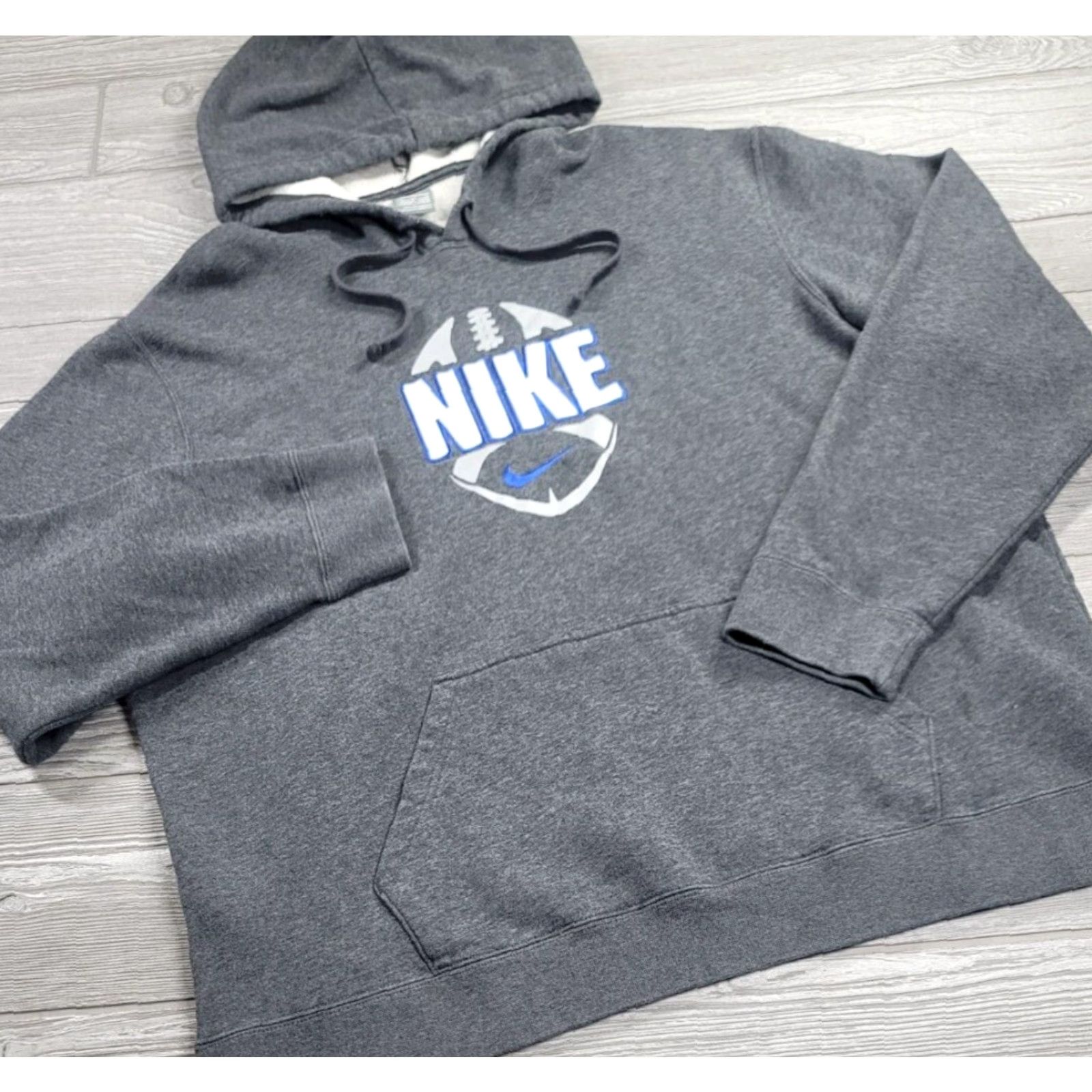 Nike VINTAGE Nike Football L Center Swoosh Spell Out Hoodie Embroider Travis Scott Y2K Ladies? Size US L / EU 52-54 / 3 - 2 Thumbnail