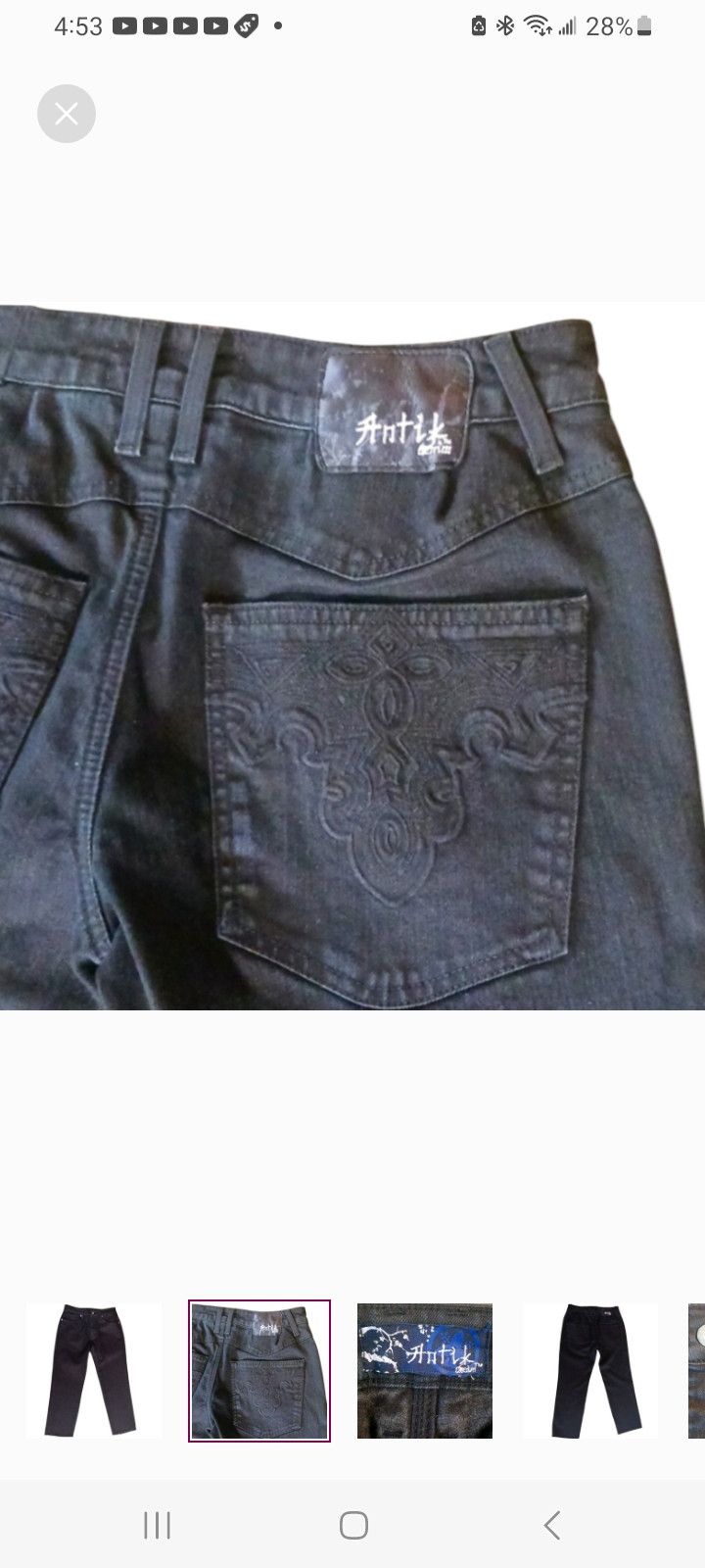 Antik Denim Antik Authentic Denim Straight leg Black Jeans-Vintage Size US 32 / EU 48 - 2 Thumbnail