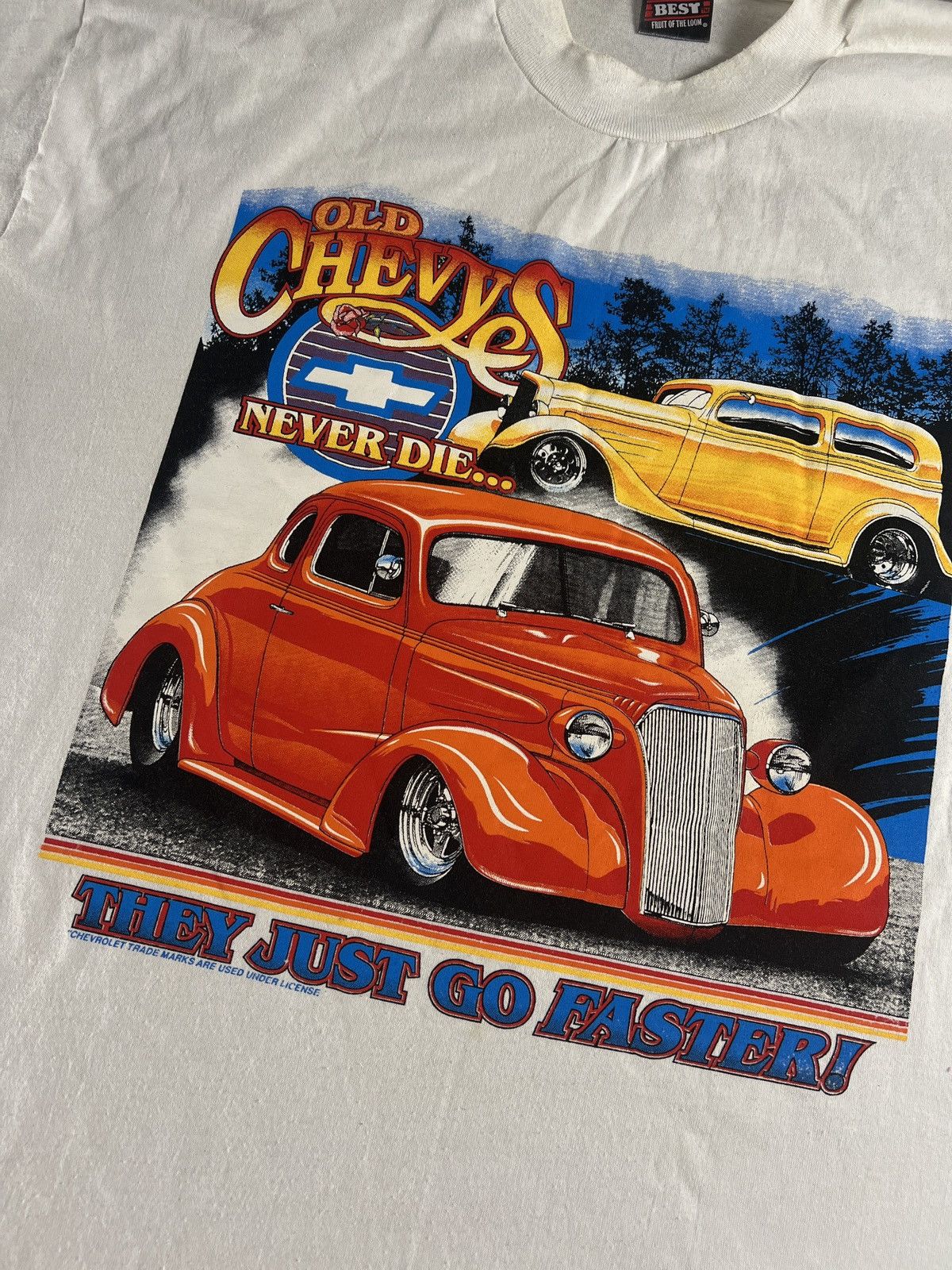 Fruit Of The Loom Vintage 1990's Old Chevys Never Die T-Shirt XL Size Size US XL / EU 56 / 4 - 2 Thumbnail