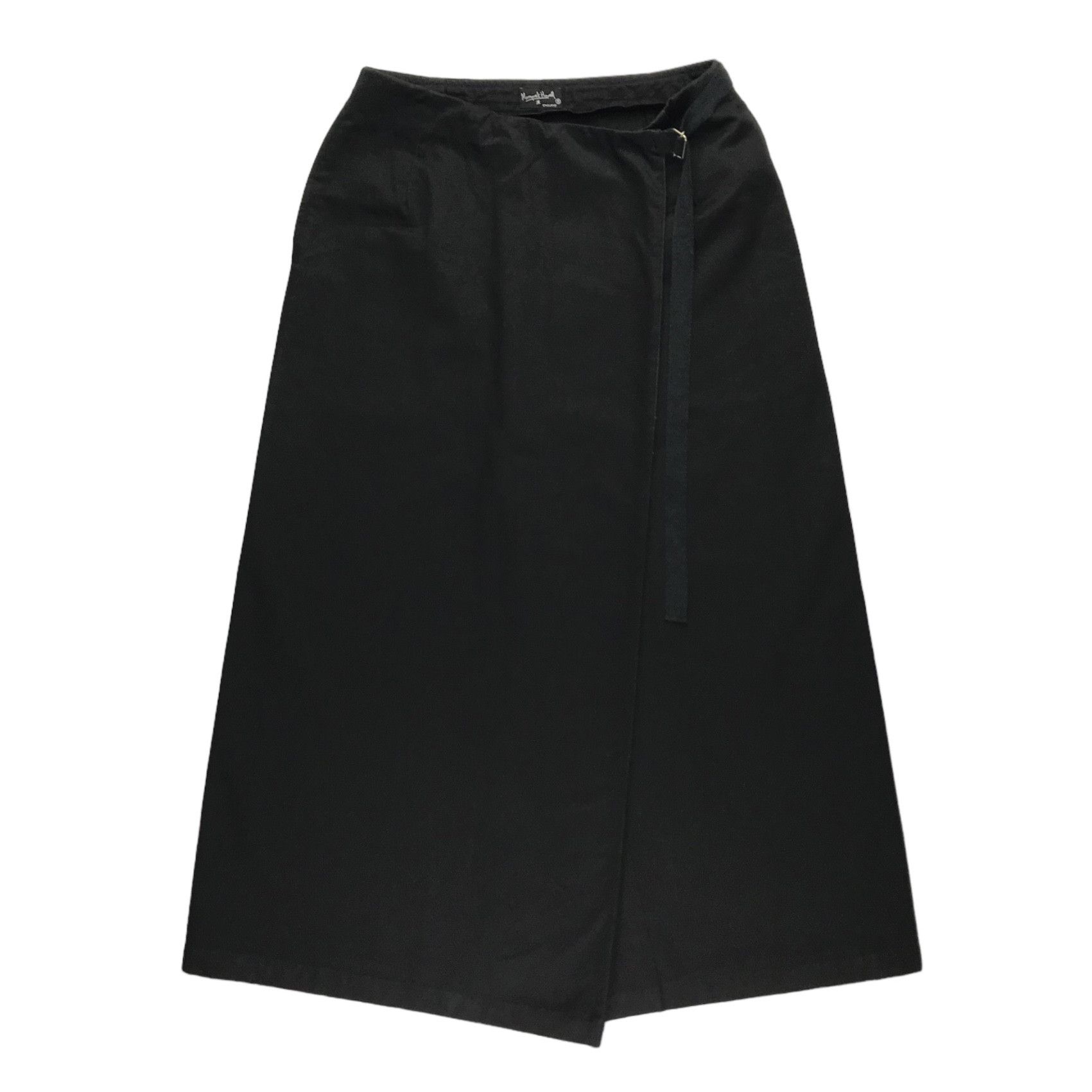 image of Margaret Howell Wrap Pleat Maxi Skirt High Waist Size 27 in Black, Women's