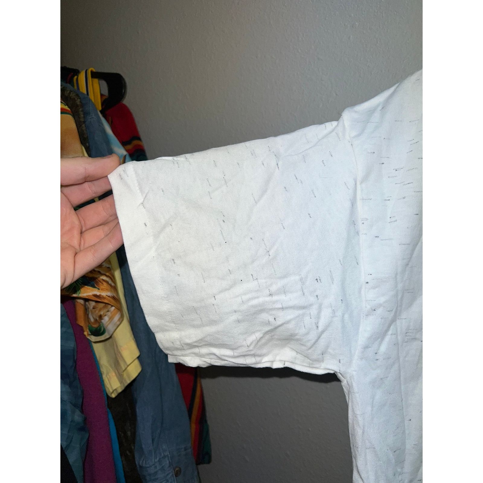 Vintage 90s Vintage H.L. Miller White Speckled Blank Shirt Tee VTG L Size US L / EU 52-54 / 3 - 4 Thumbnail