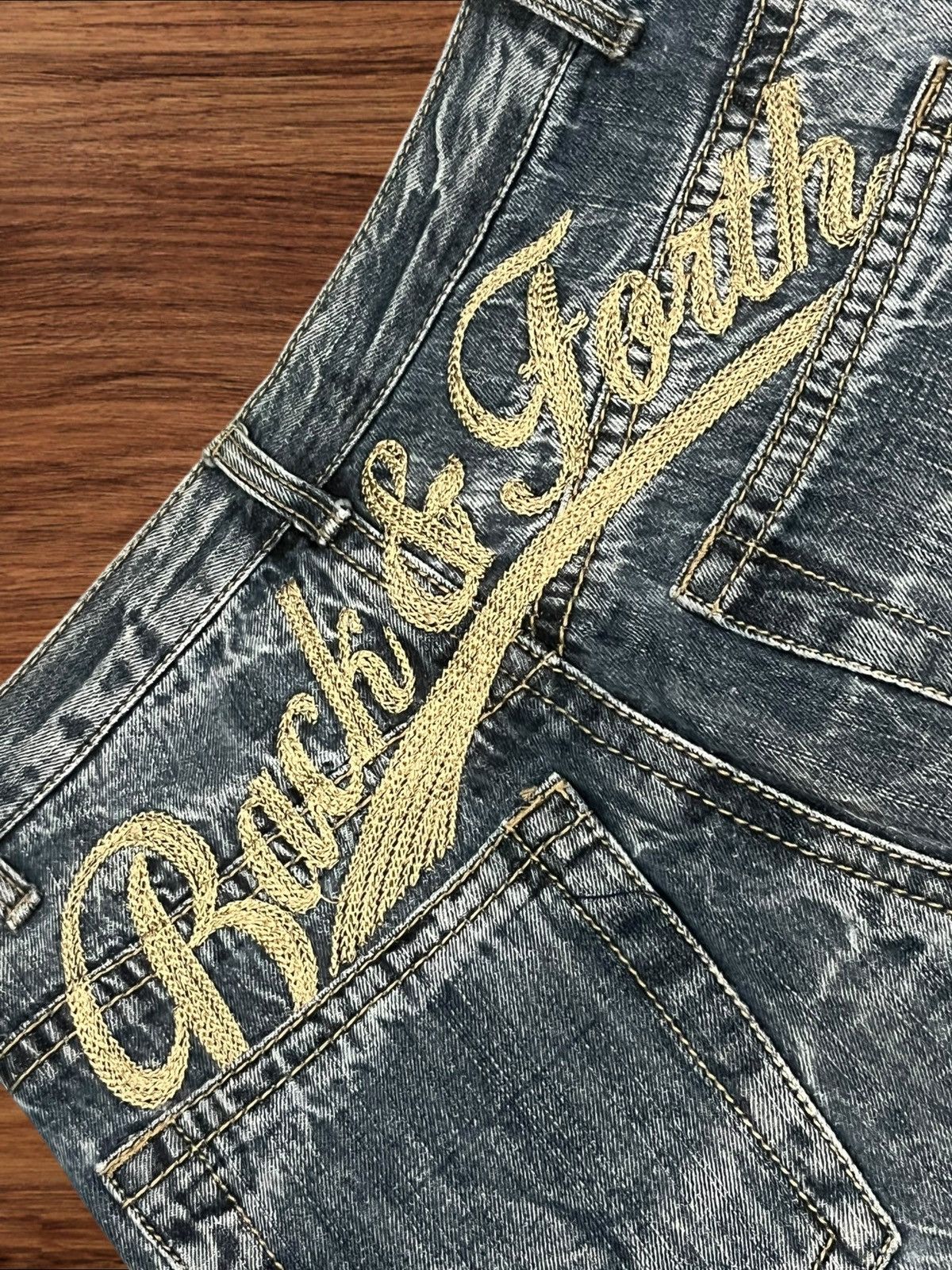 Japanese Brand × Le Grande Bleu (L.G.B.) Vintage Japanese Brand Back & Forth Embroidered Whisker Jean Size US 28 / EU 44 - 7 Thumbnail