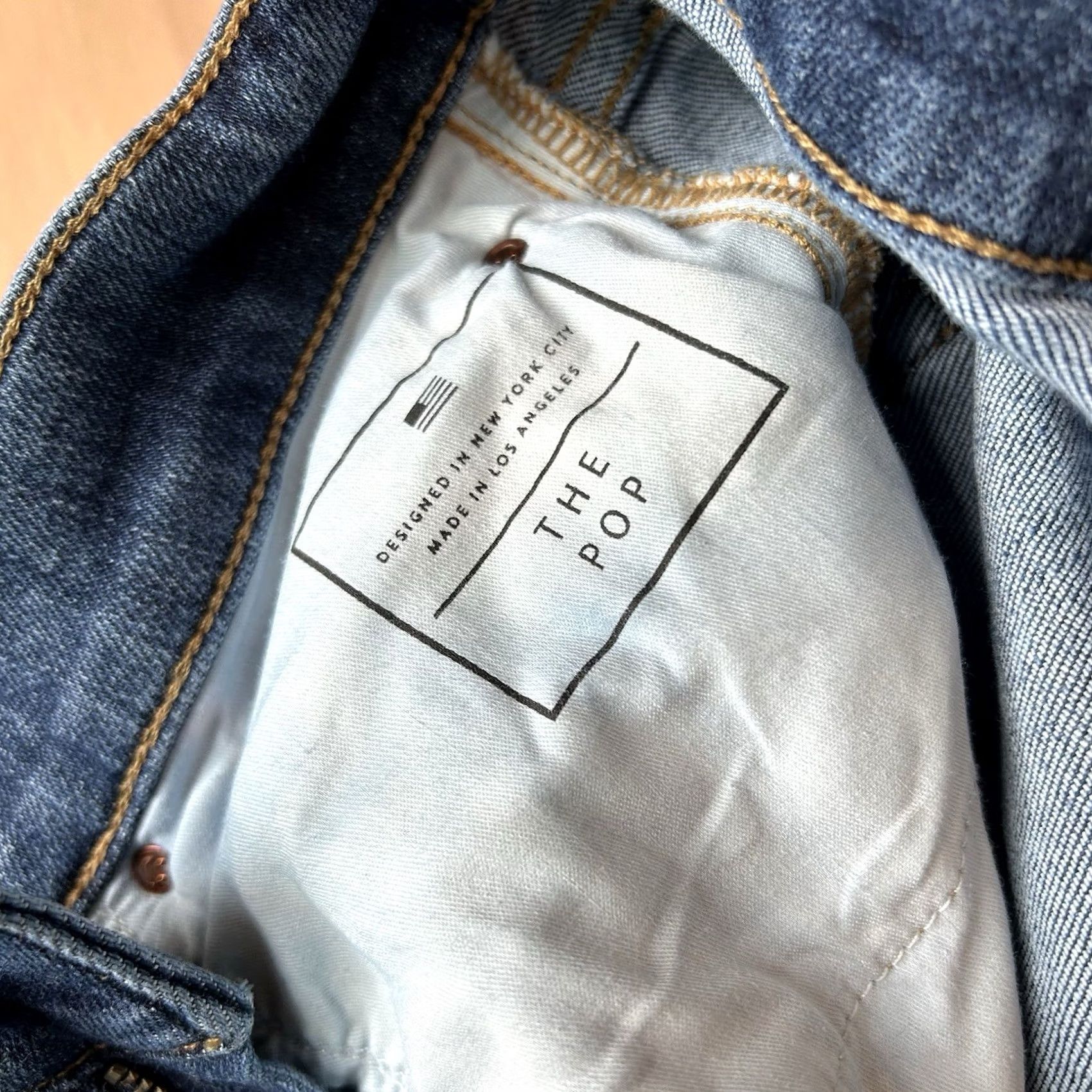 AYR VINTAGE AYR The Pop Straight Jeans Blue Women’s 34x27 Denim Straight 5-Pocket High Rise Zip Button Logo Zipper Stretch Size 24" / US 00 / IT 34 - 6 Thumbnail