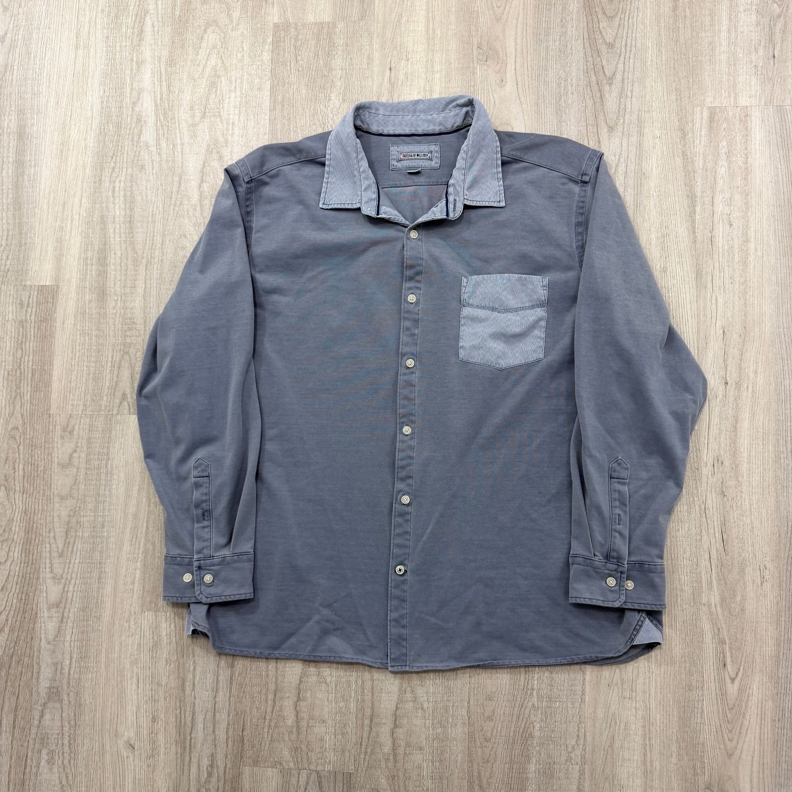Vintage 32 Bar Blues Button Down Shirt Men's 2XL Blue Solid Preppy Size US XXL / EU 58 / 5 - 1 Thumbnail