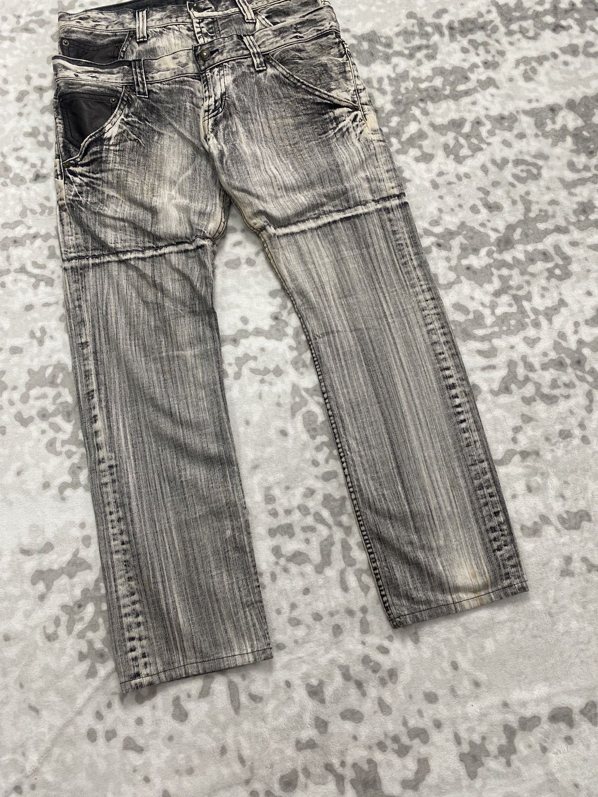 Japanese Brand 2000s JAPAN DOUBLE WAIST JEANS DENIM PUNK GRUNGE LGB Size US 32 / EU 48 - 2 Thumbnail