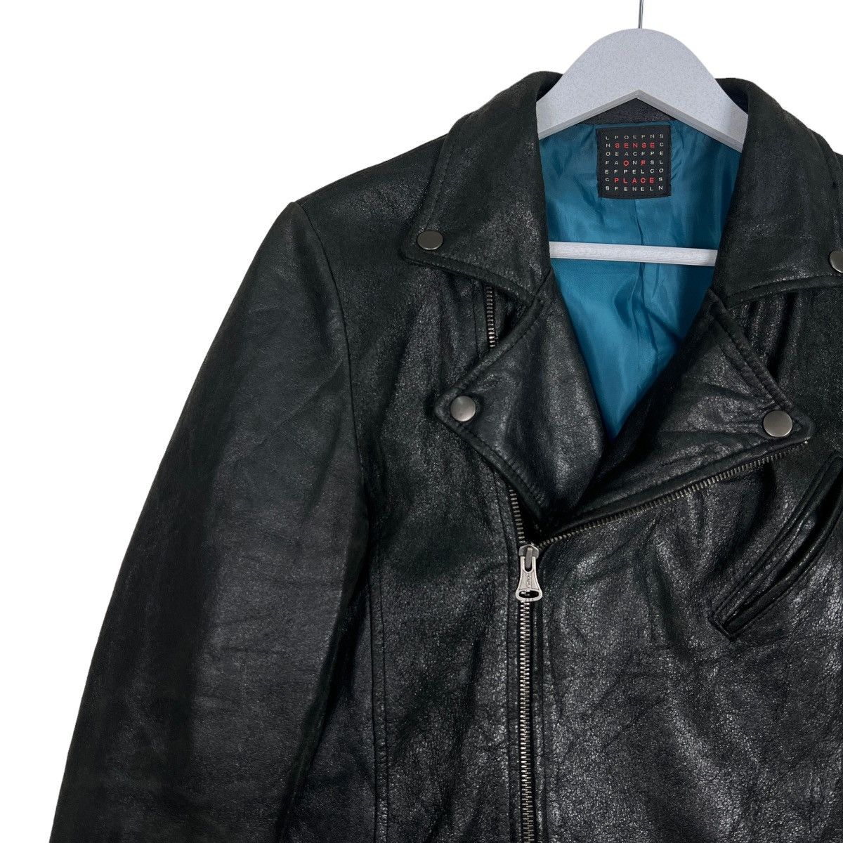 Issey Miyake 🔥 SENSE OF PLACE GOAT HIDE LEATHER MOTO JACKET Size US S / EU 44-46 / 1 - 7 Thumbnail