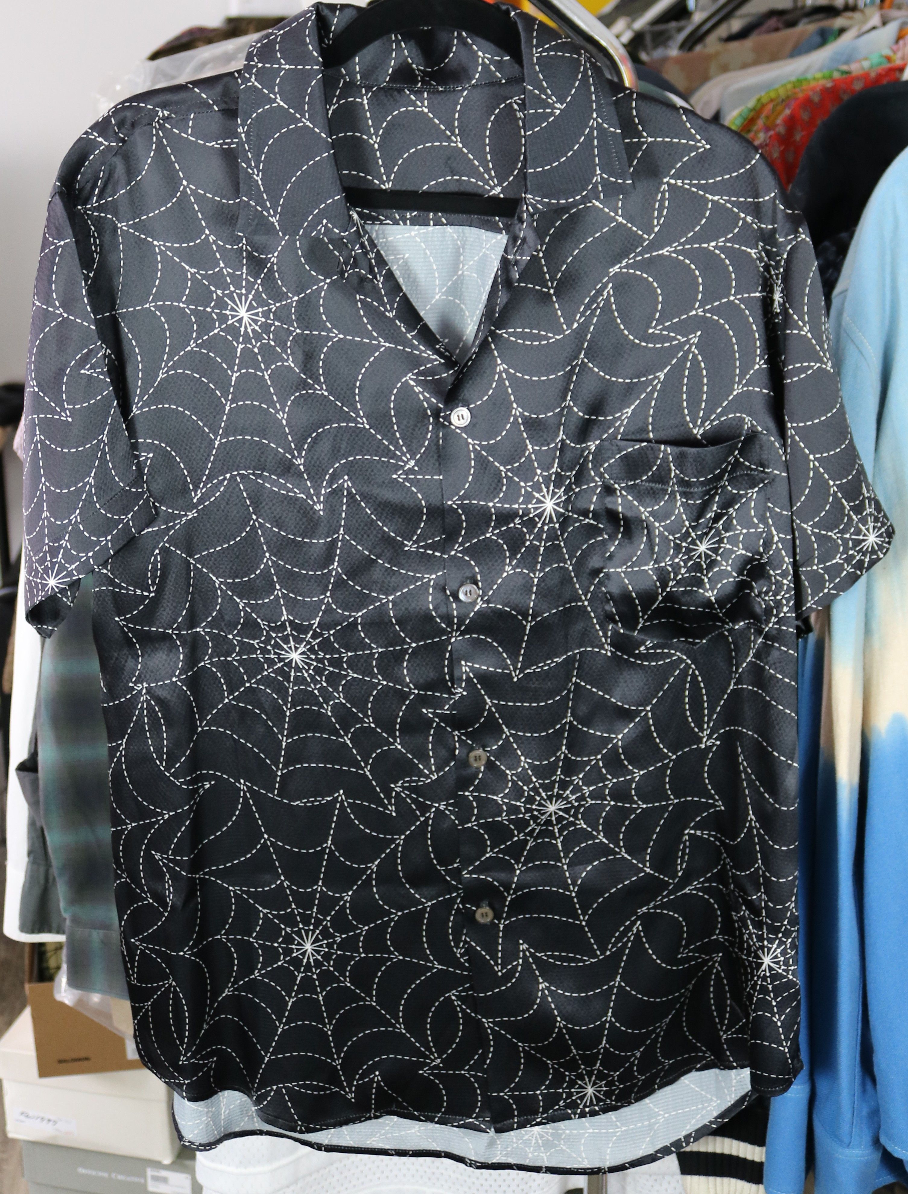 The Elder Statesman The Elder Statesman Spider Webs Betony Silk Print Shirt Size US S / EU 44-46 / 1 - 1 Thumbnail