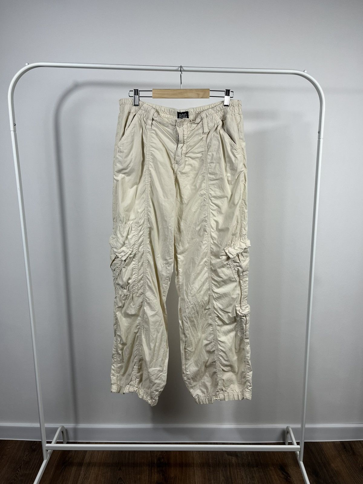 Bdg BDG Baggy Cargo Pants Cream Y2K Streetwear Size 32" / US 10 / IT 46 - 1 Thumbnail