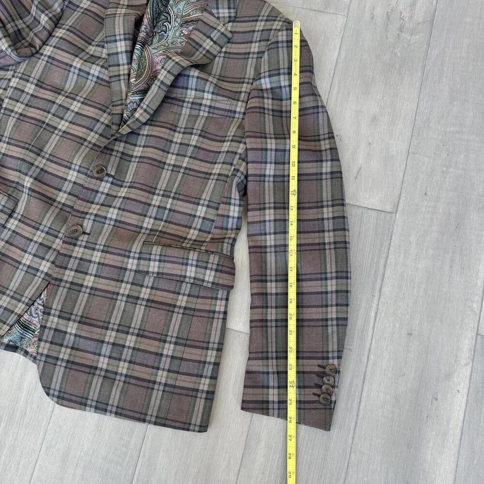 Etro Etro 54 Men's Wool Plaid Blazer | Paisley Lining Size 44R - 8 Thumbnail