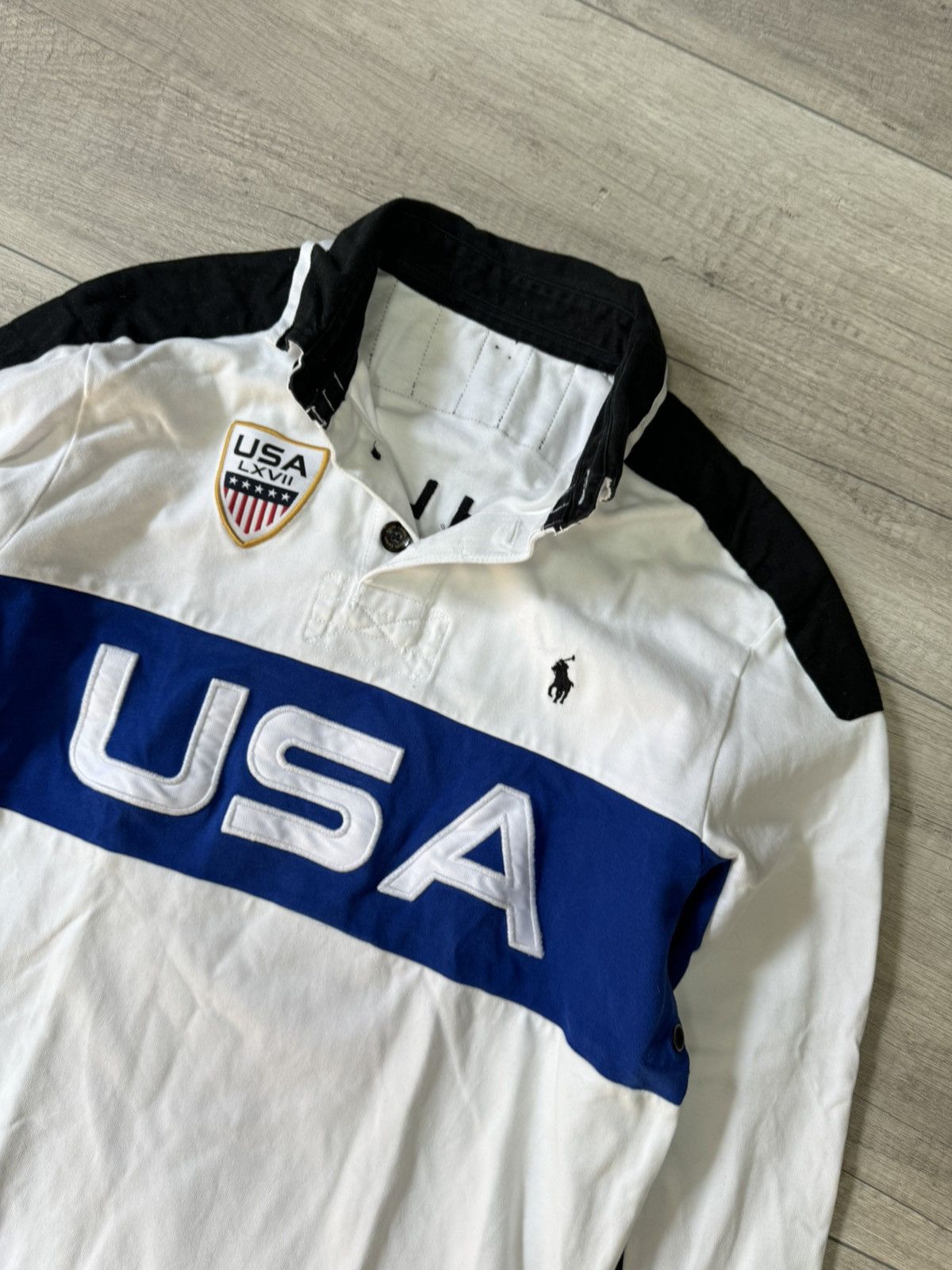 Polo Ralph Lauren Ralph Lauren Long Sleeve Polo USA Spell Out Big Logo Rare Size US M / EU 48-50 / 2 - 3 Thumbnail